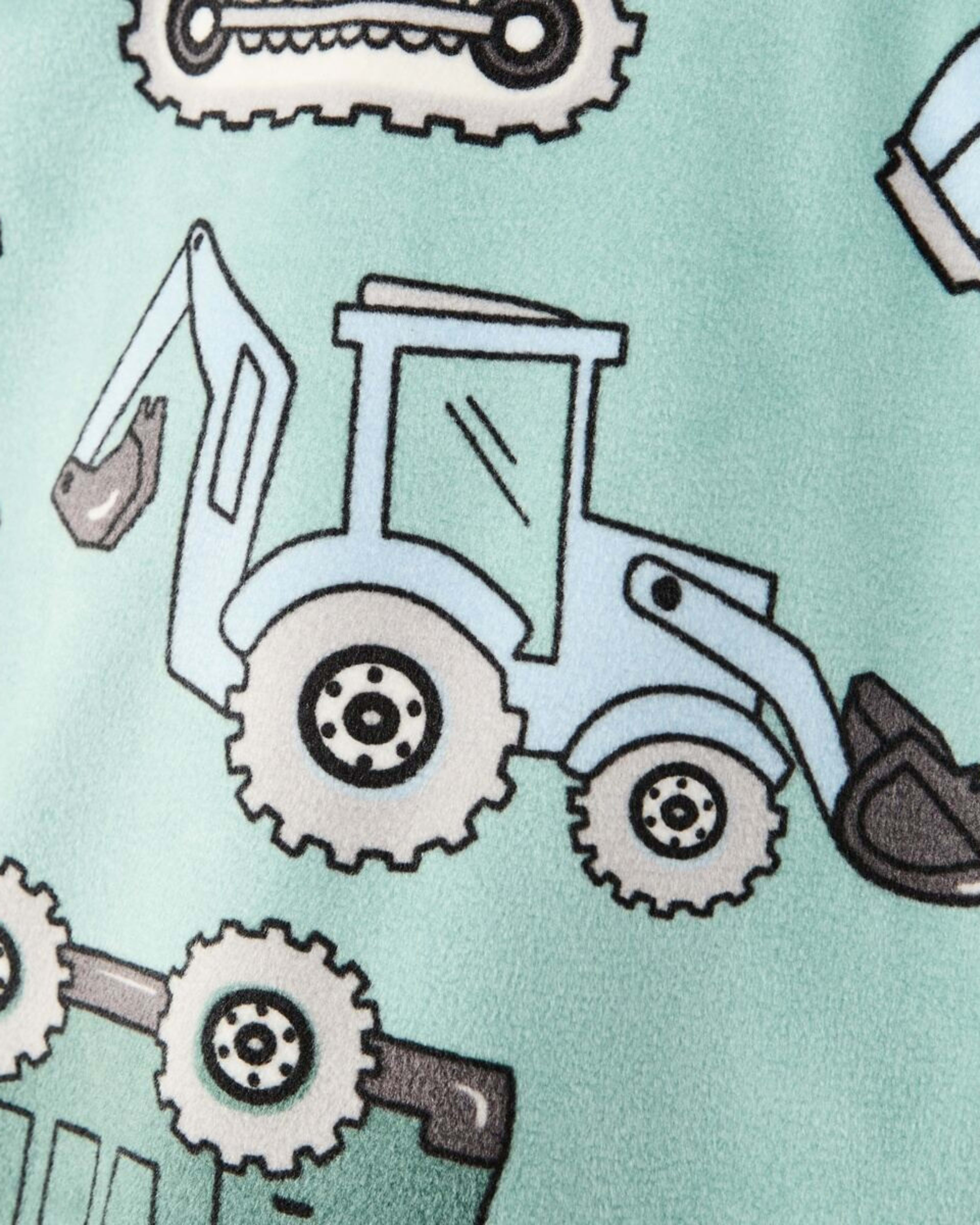 5 Super Soft Pyjama Set Green Trucks, 5 of 10