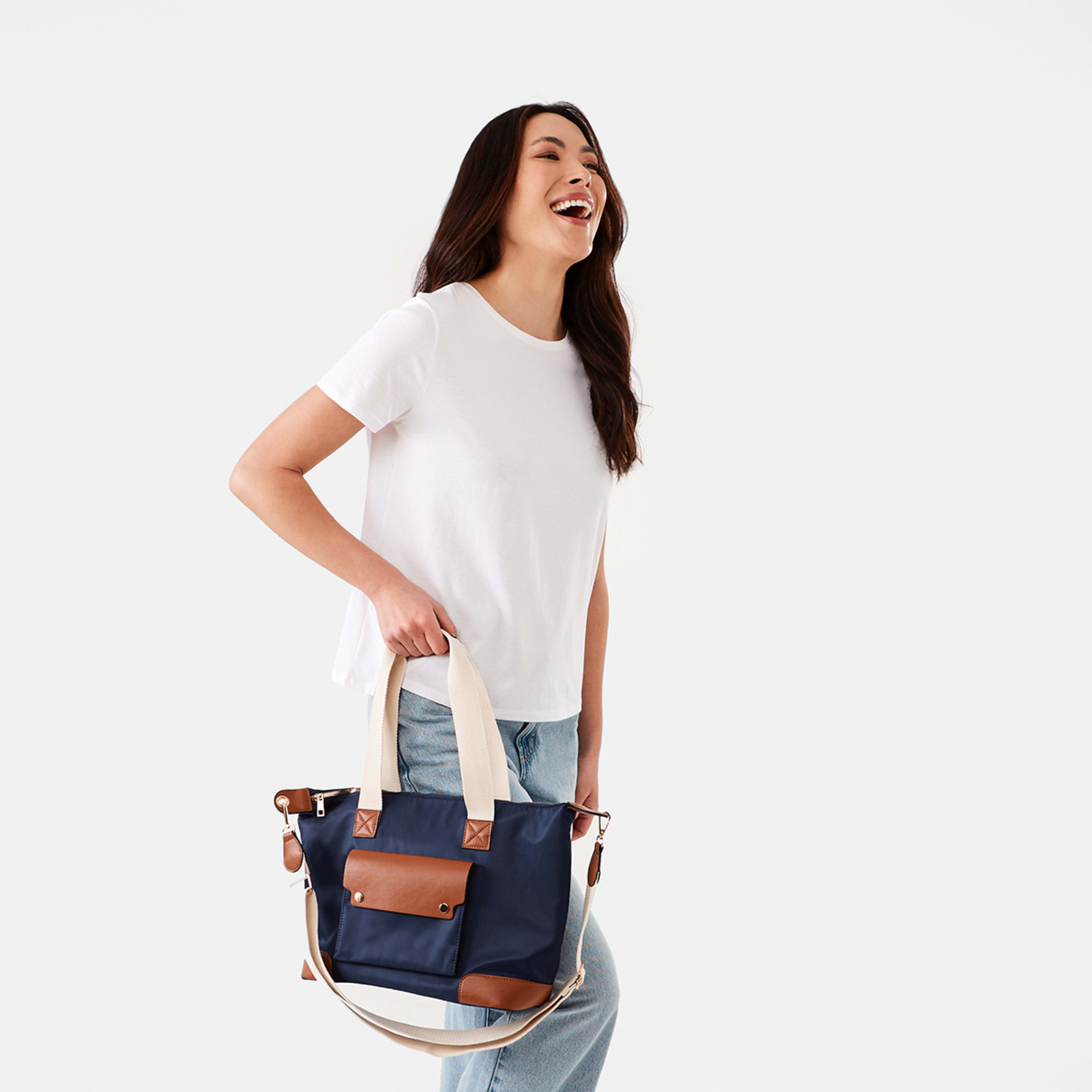 5 Large Crossbody Tote Bag Midnight Storm, 5 of 6