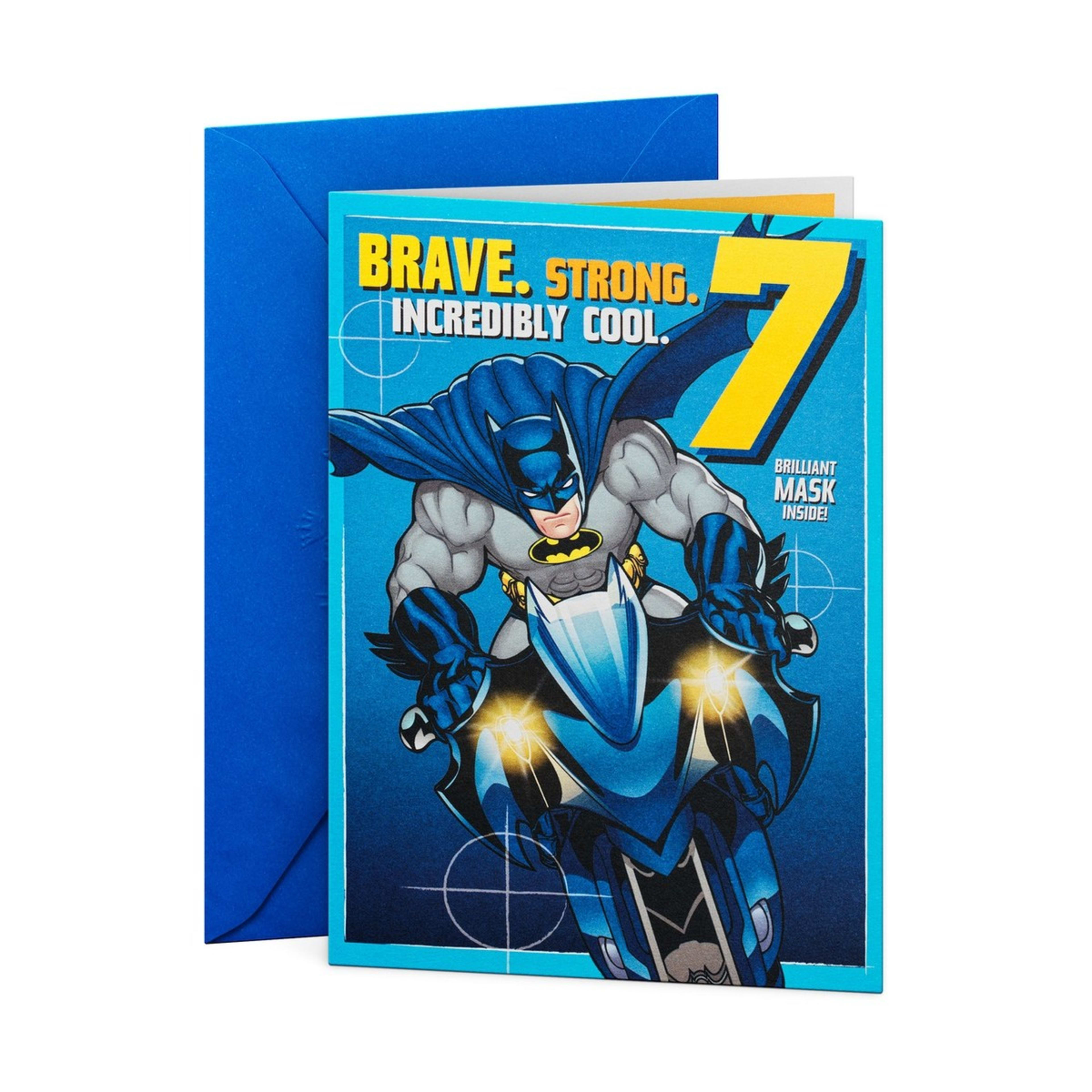 1 Hallmark Birthday Card for Kids - Batman with Cut-out Mask