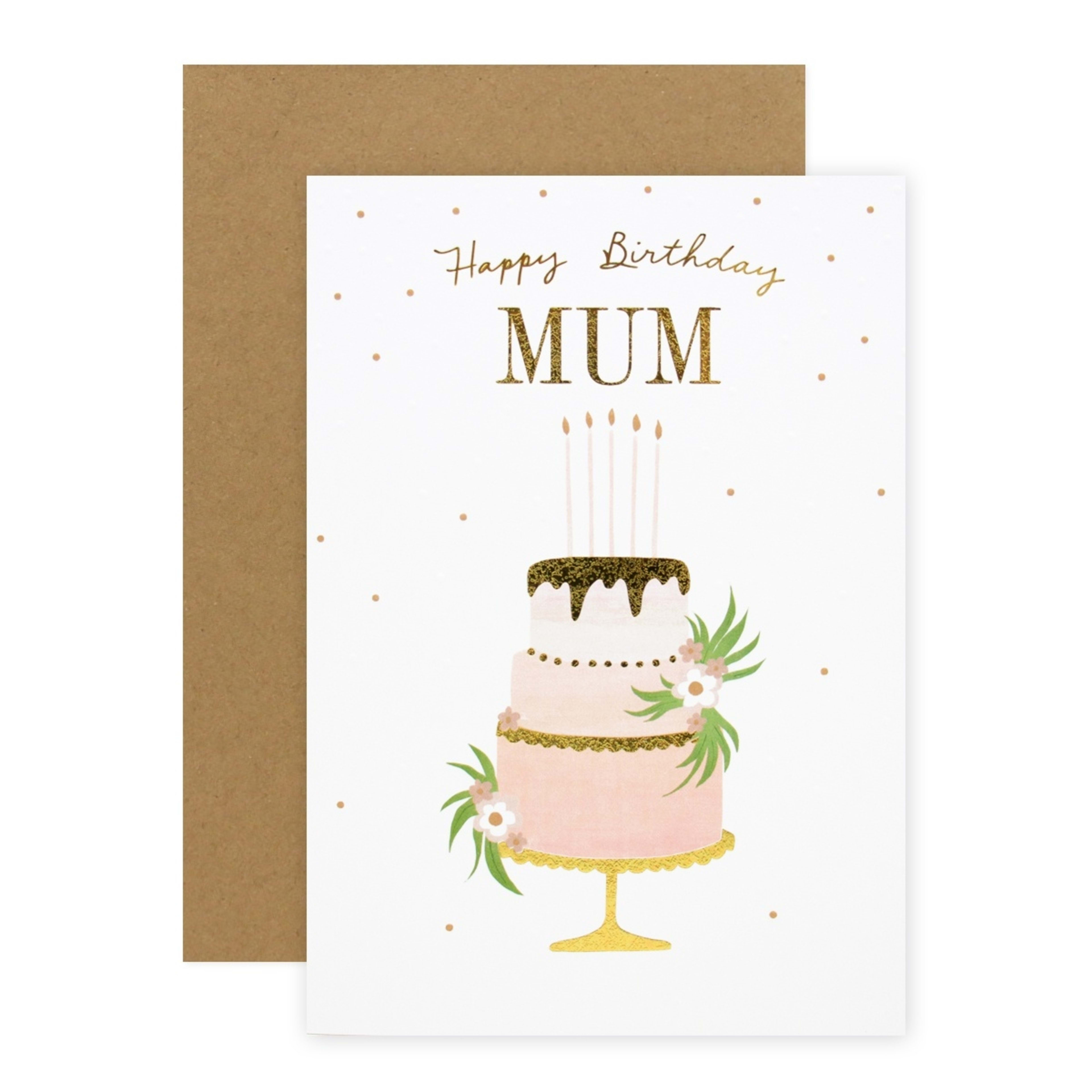 1 Connections from Hallmark Birthday Card for Mum - Floral Three Tiered Cake