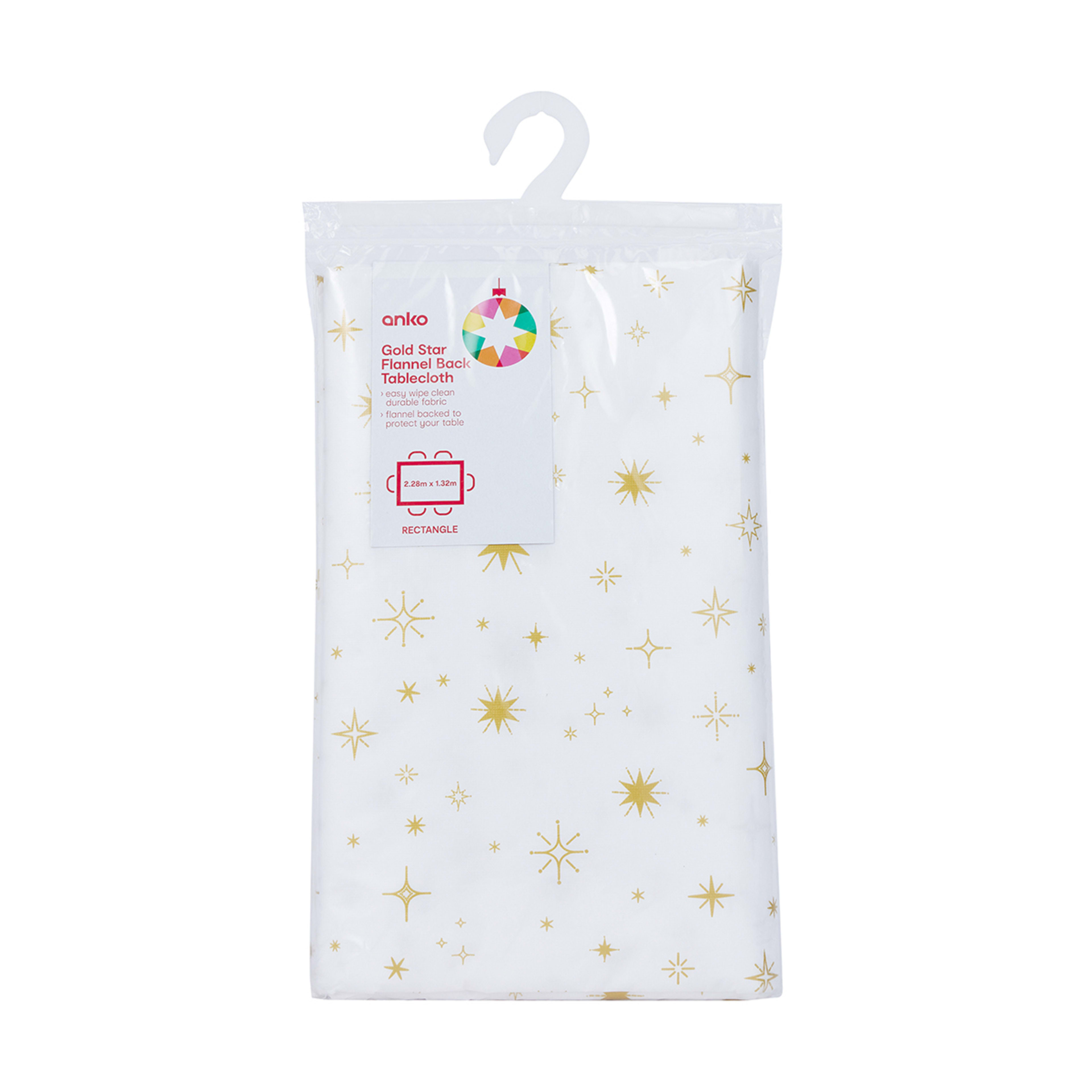 Gold Star Flannel Back Tablecloth Kmart