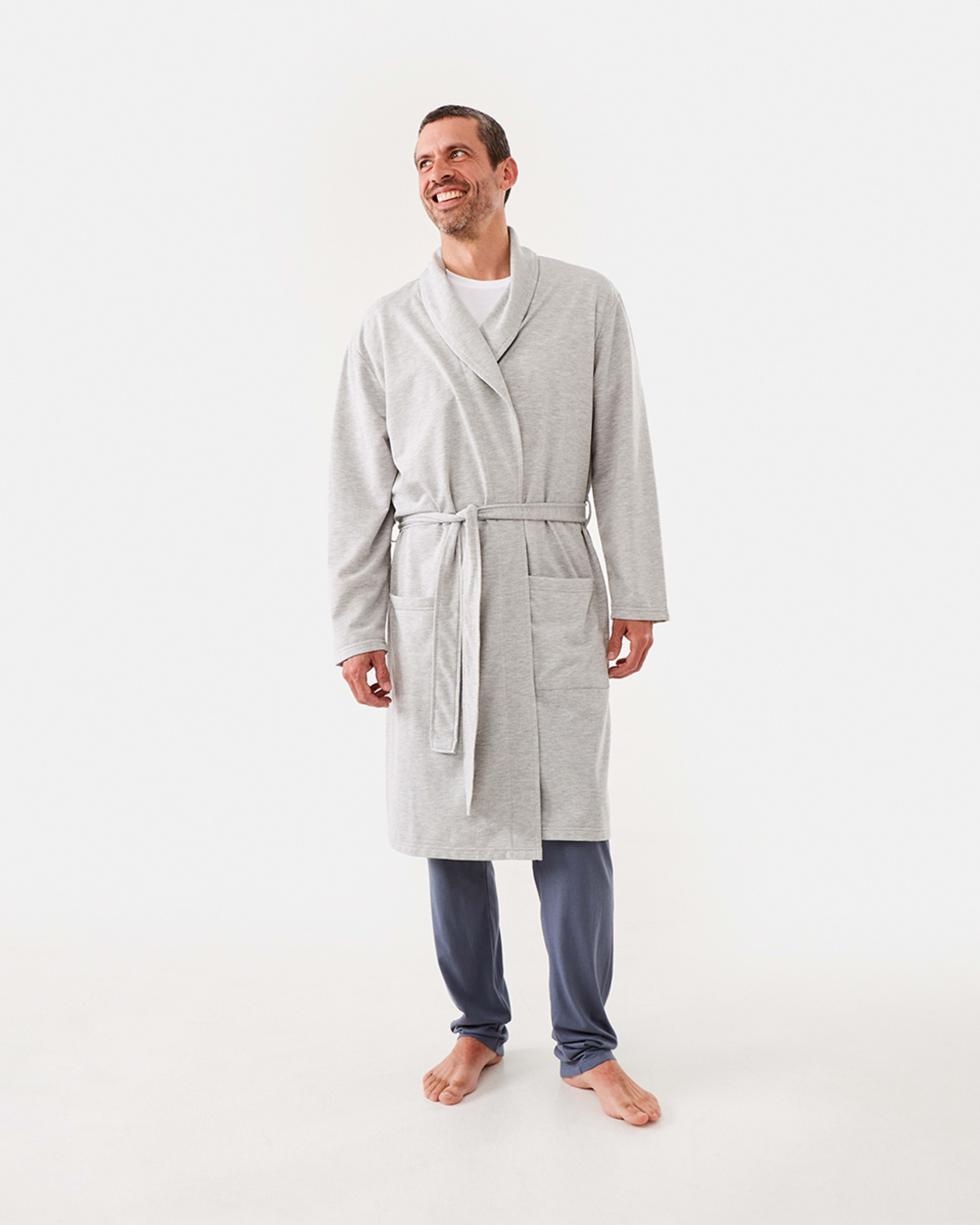 2 Lightweight Dressing Gown Grey Marle, 2 of 8