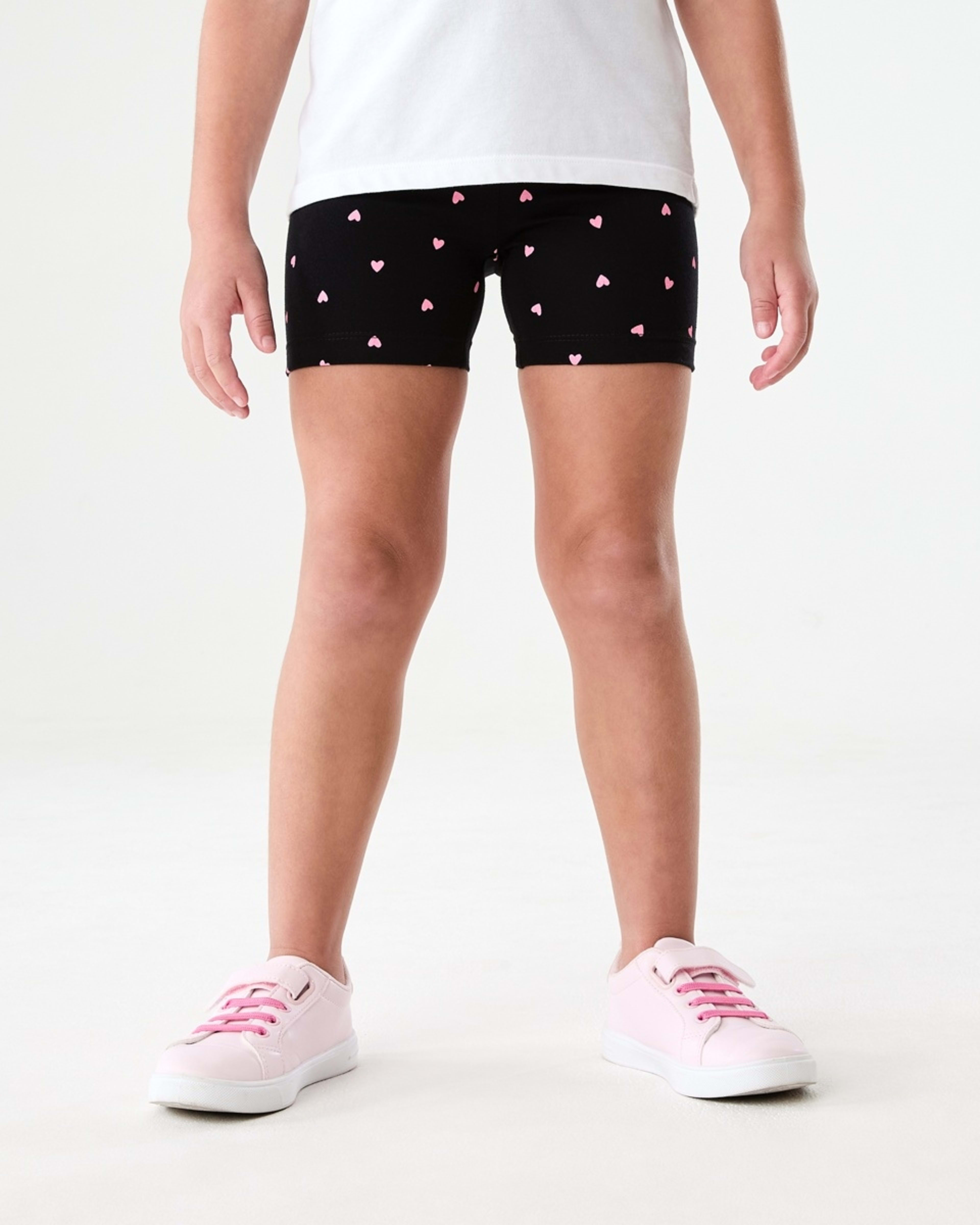 1 Printed Bike Shorts SKIPPING HEARTS BLACK, 1 of 5