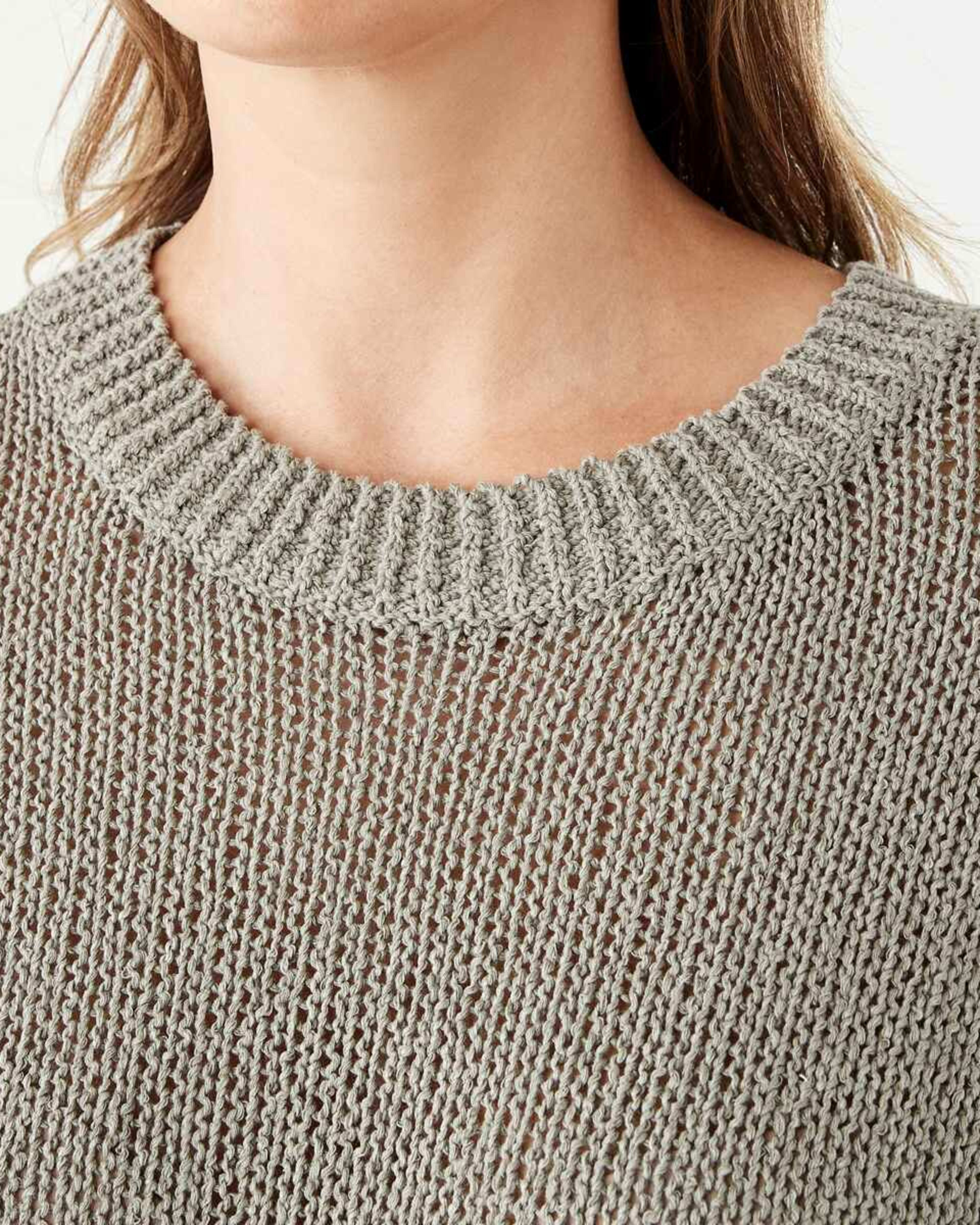5 Cotton Slub Crew Jumper Soft Khaki, 5 of 6