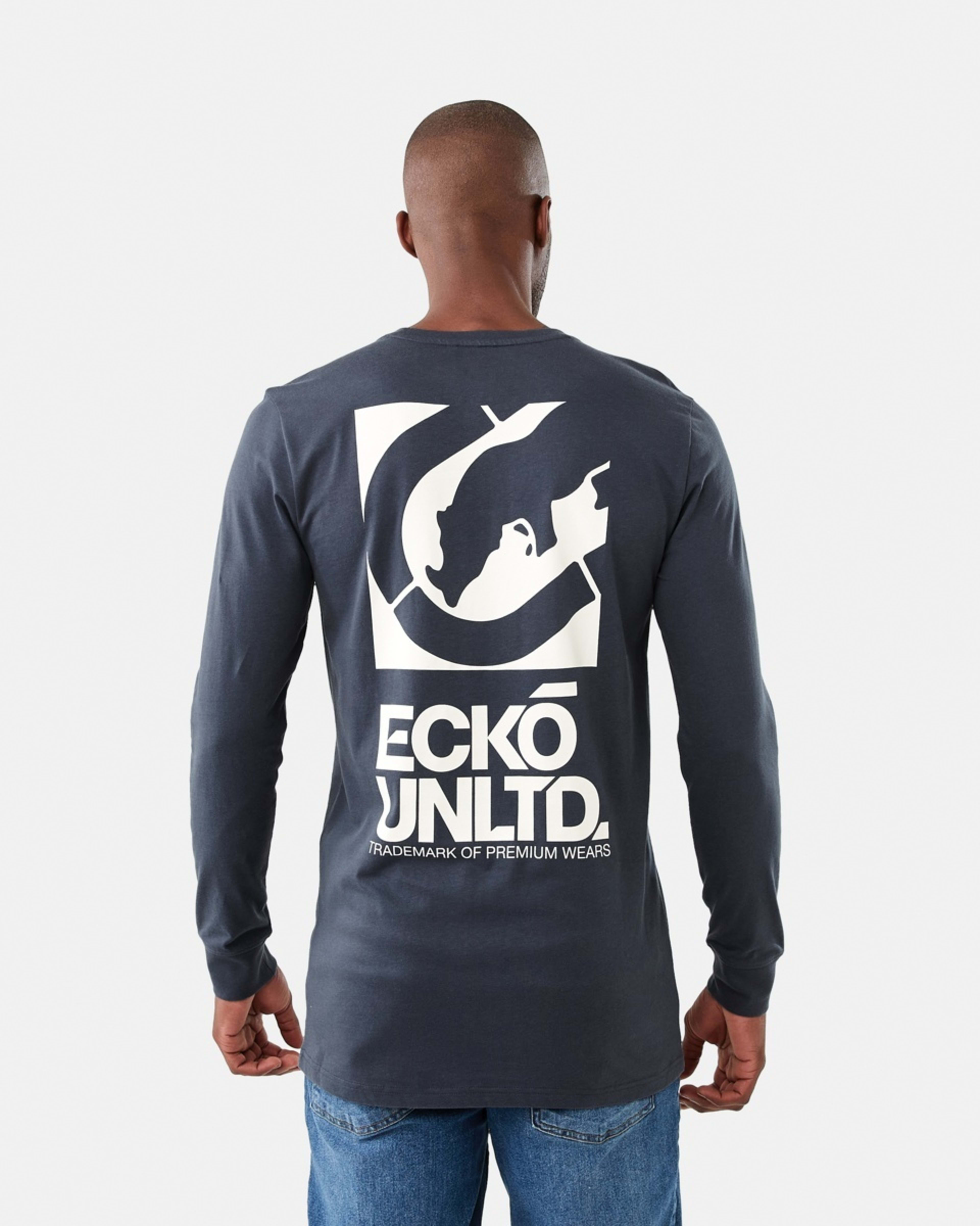 3 Ecko License Long Sleeve Graphic T-shirt Blu Ombre, 3 of 6