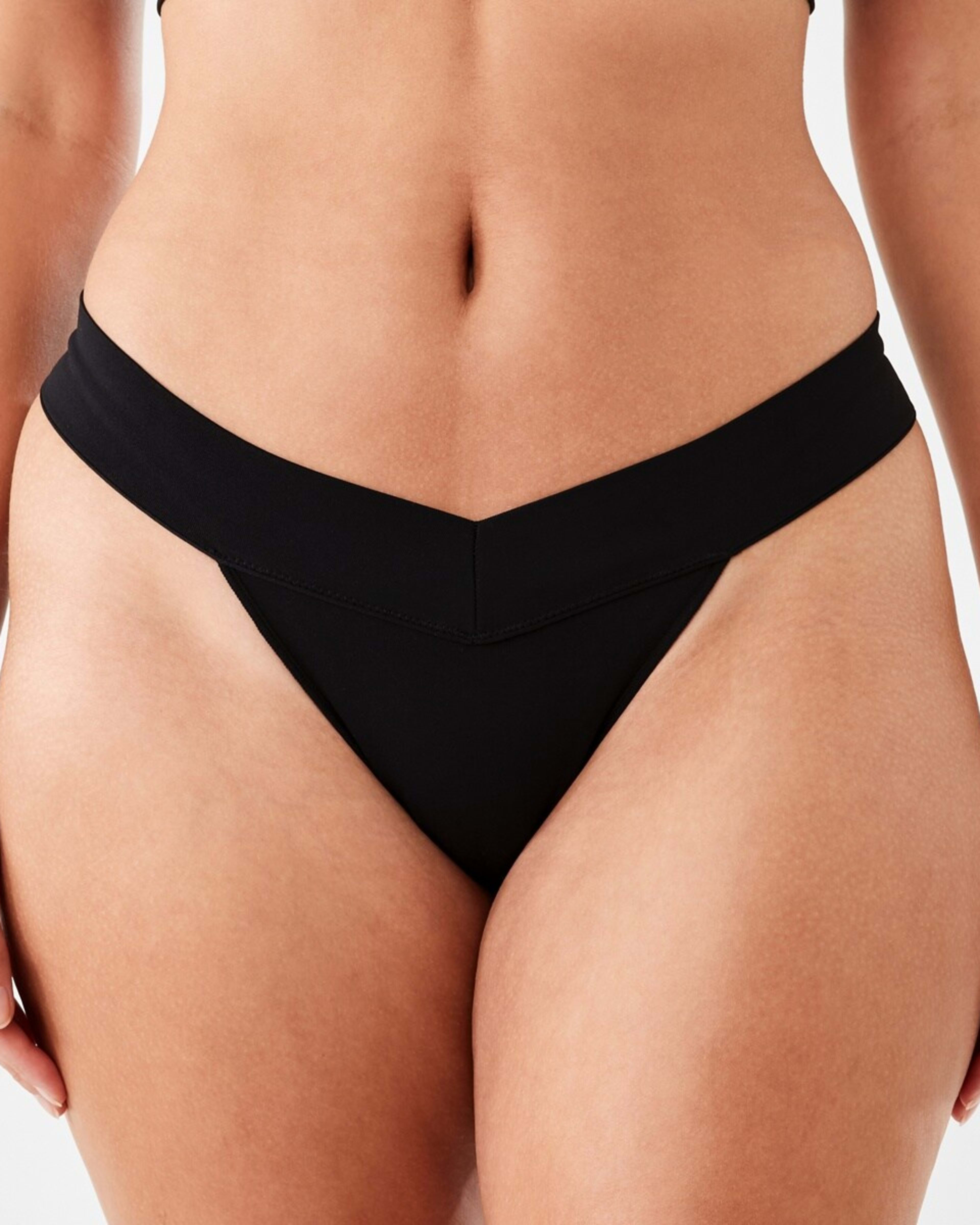 4 3 Pack V-Front Seamfree G-string Briefs BLACK, BLACK, VIOLET ICE, 4 of 6