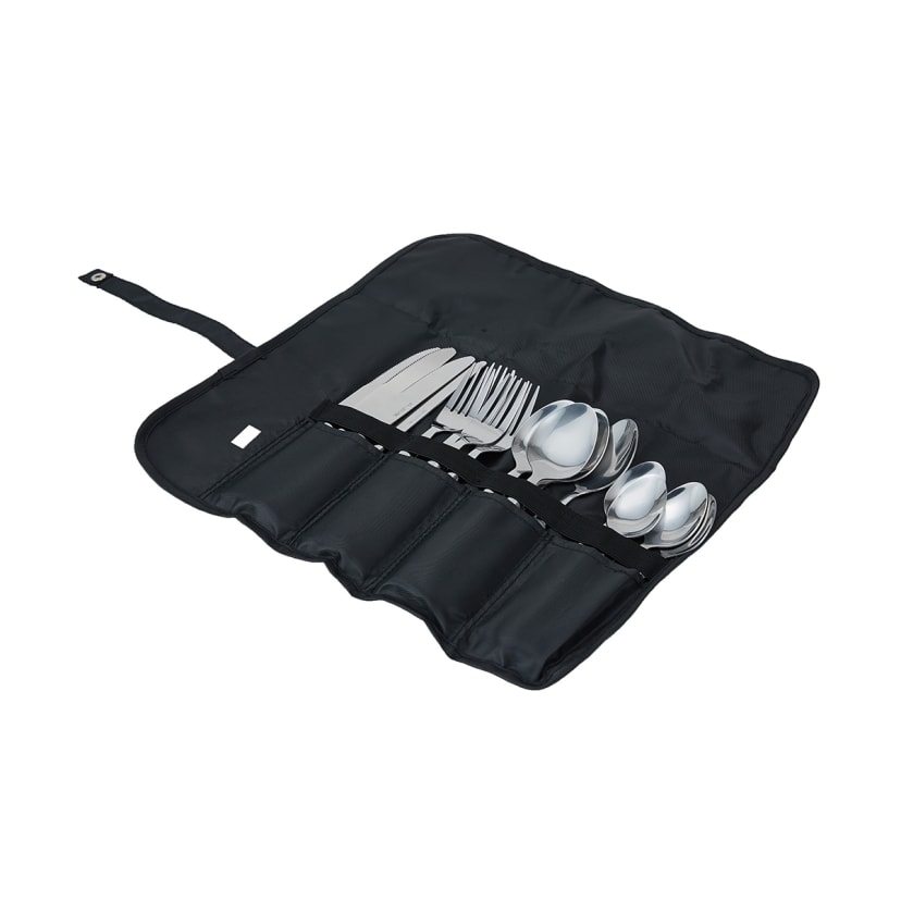 16 Piece Camp Cutlery with Pouch Kmart