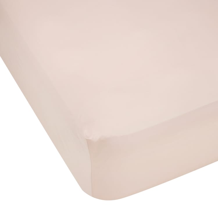 500 Thread Count Australian Grown Cotton Fitted Sheet - Queen Bed, Pink ...