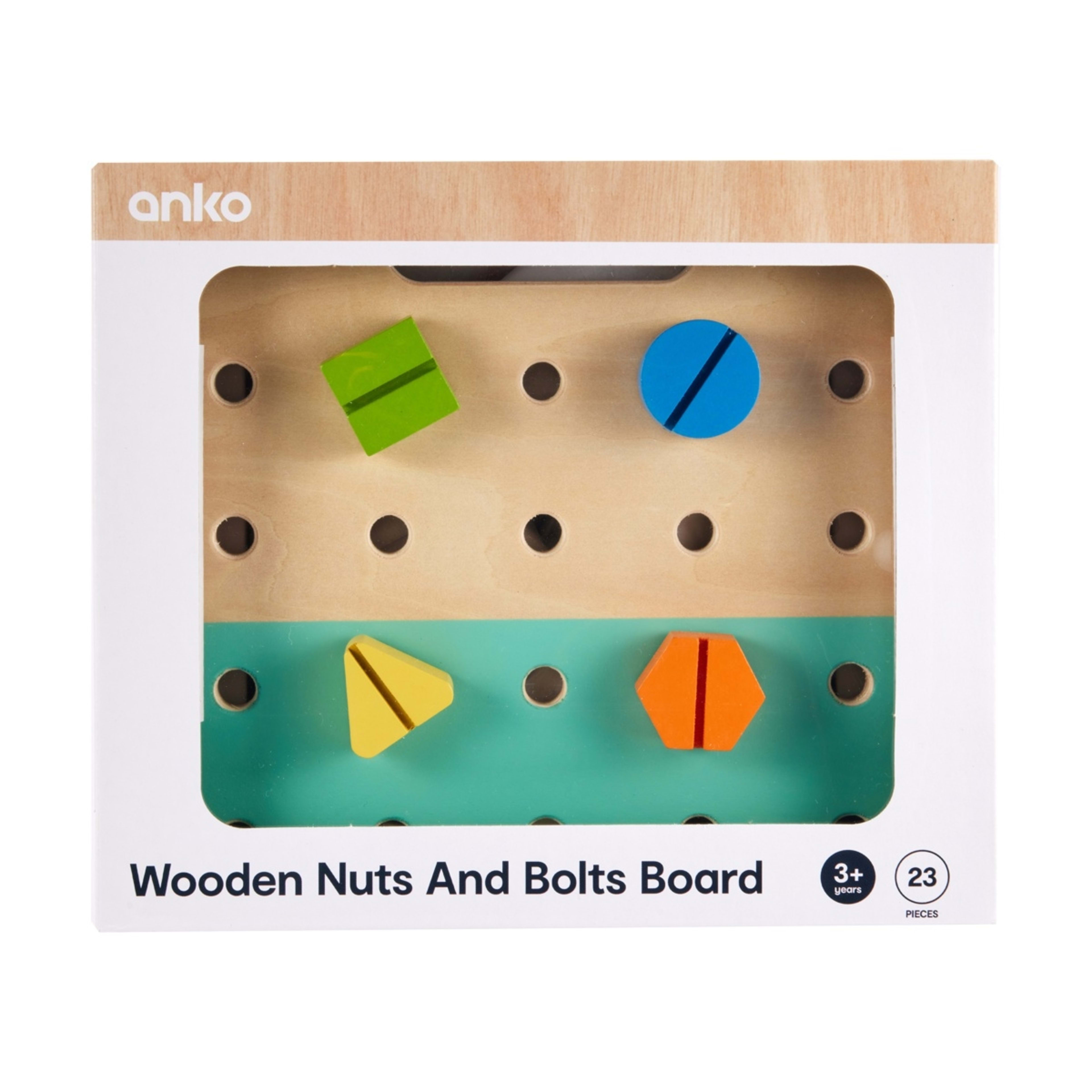 23 Piece Wooden Nuts and Bolts Board Set Kmart