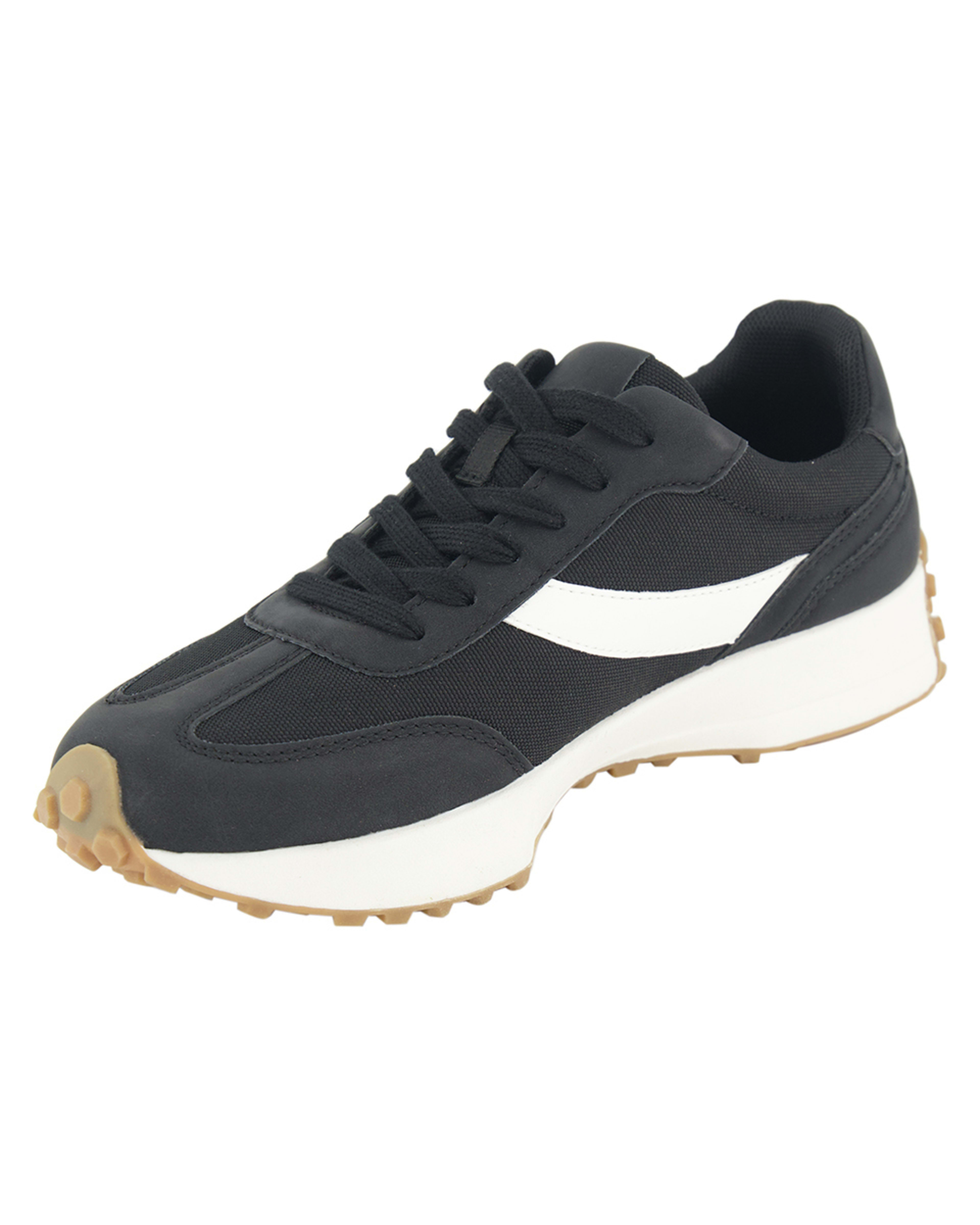 3 Retro Look Lace-Up Sneakers Black, 3 of 5