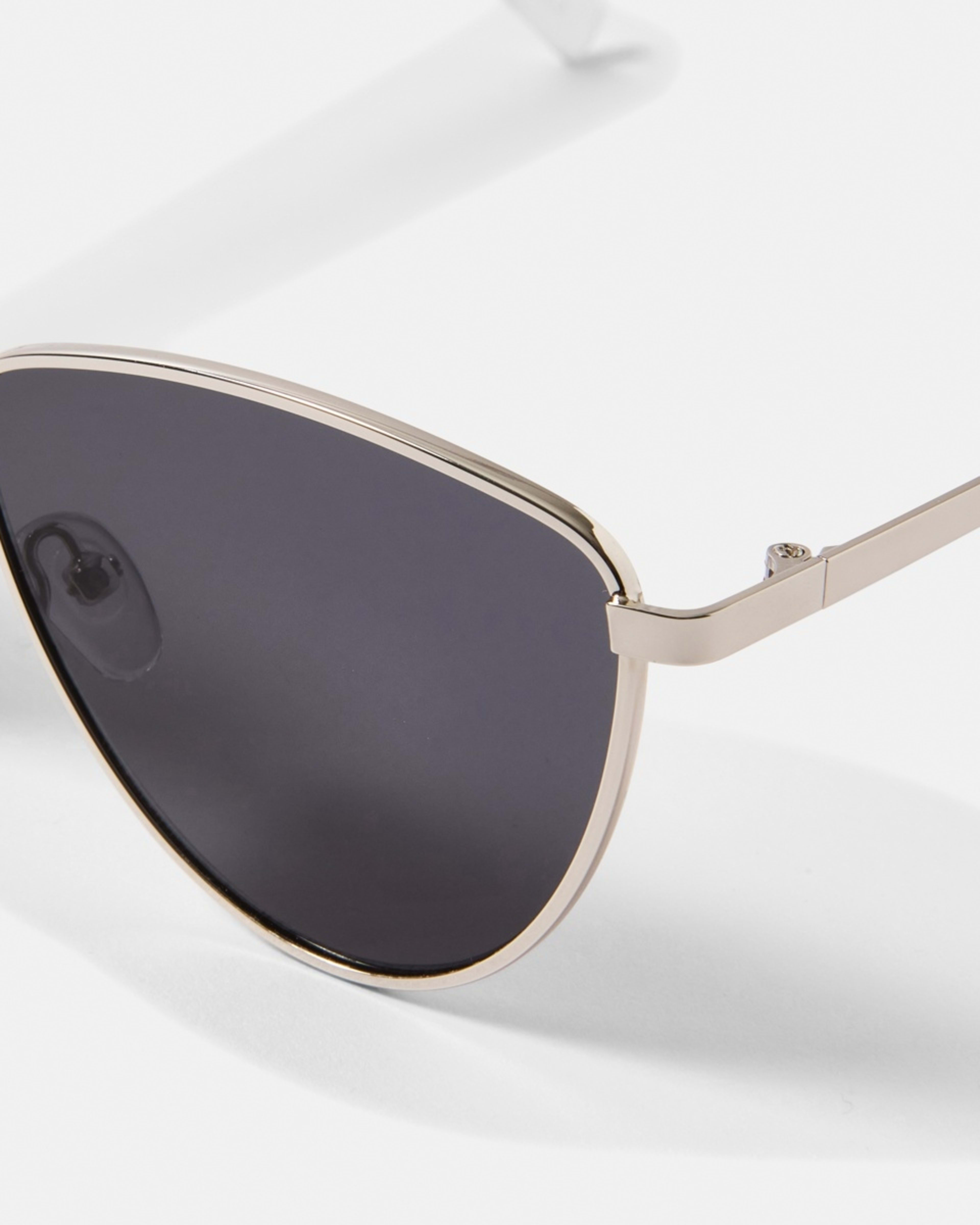 3 Womens Metal Cat Eye Sunglasses Silver, 3 of 6