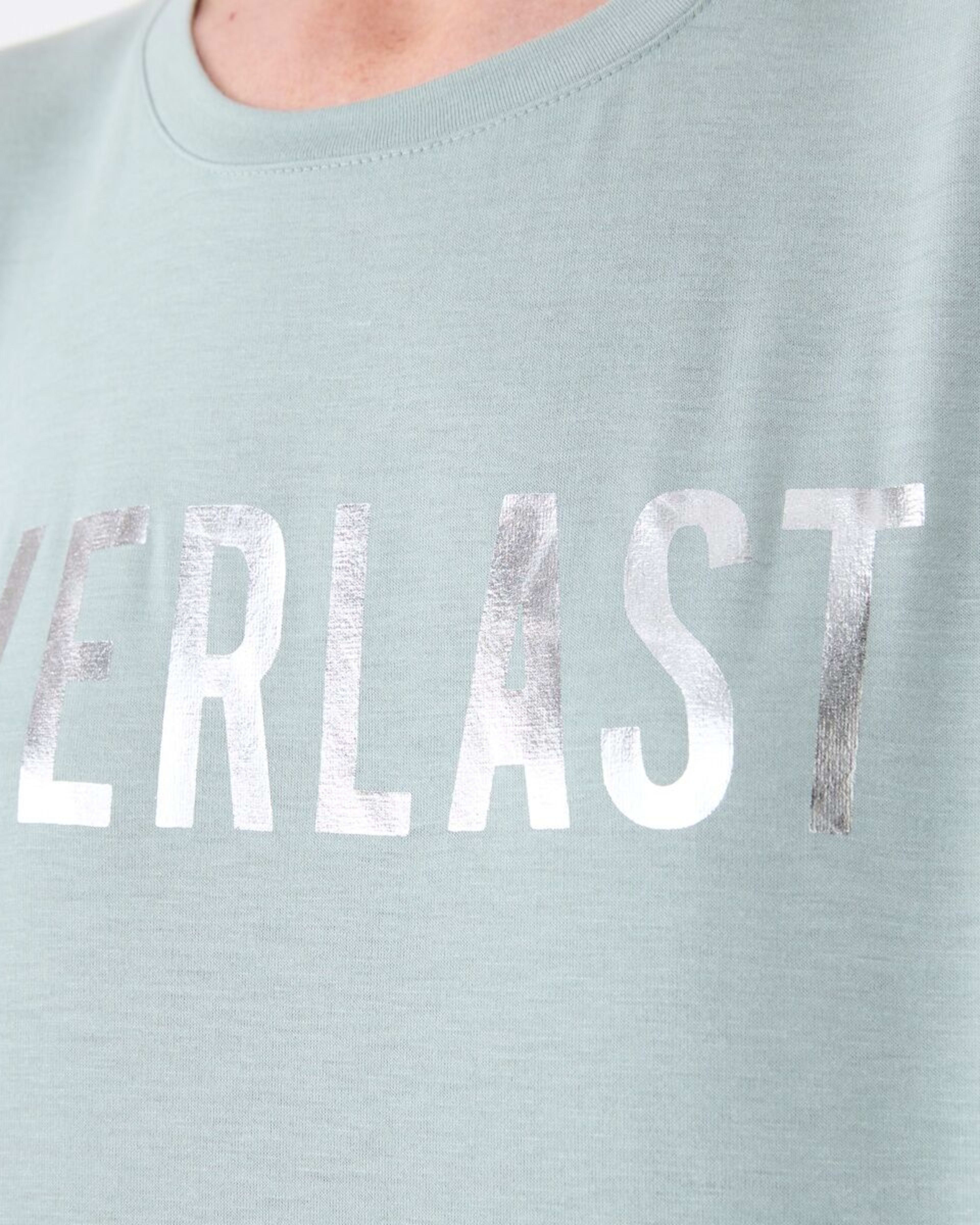 4 Everlast Womens Relaxed Longline T-shirt EVERLAST BLOCK LOGO SAGE GREEN, 4 of 5