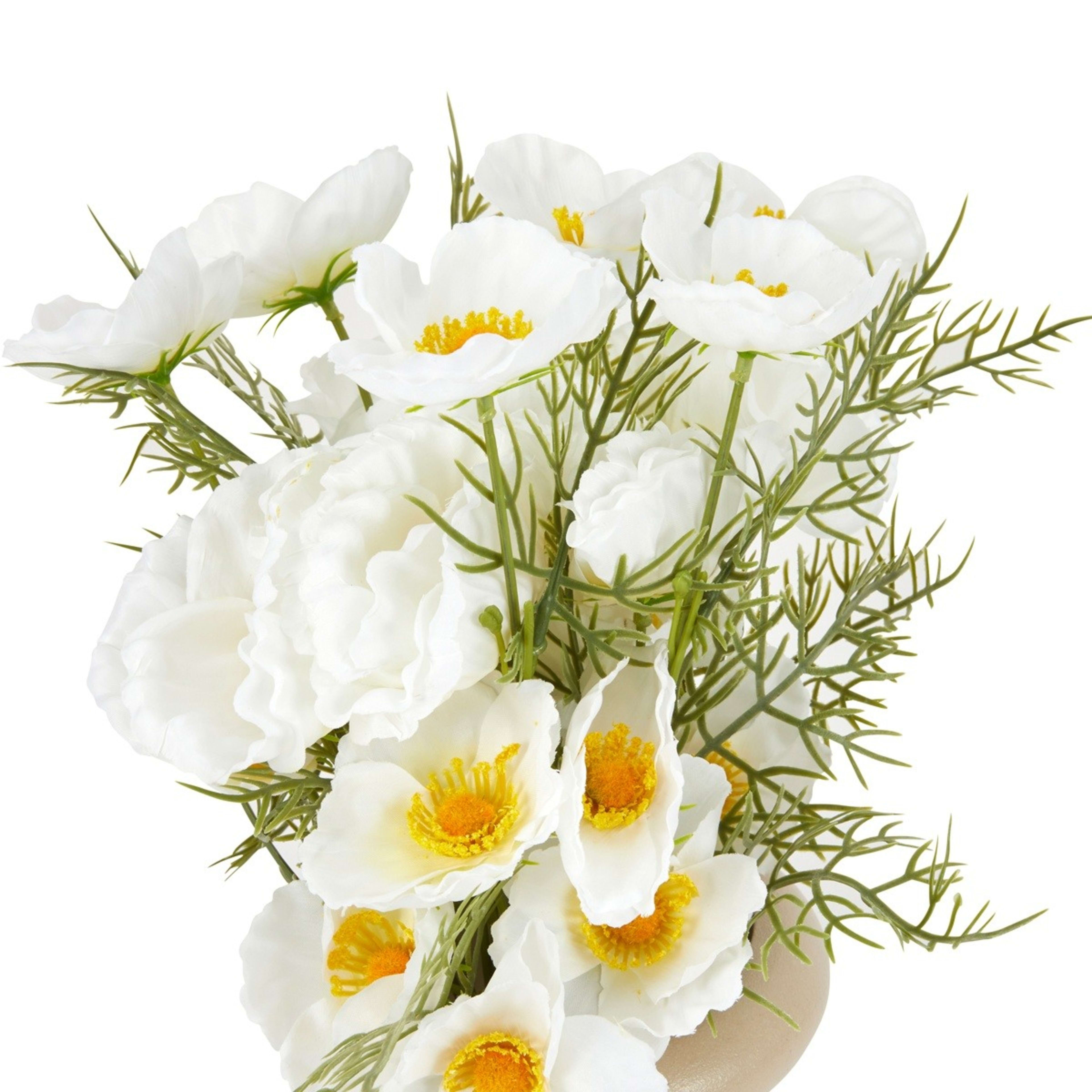 3 Artificial Poppies in Natural Vase, 3 of 6
