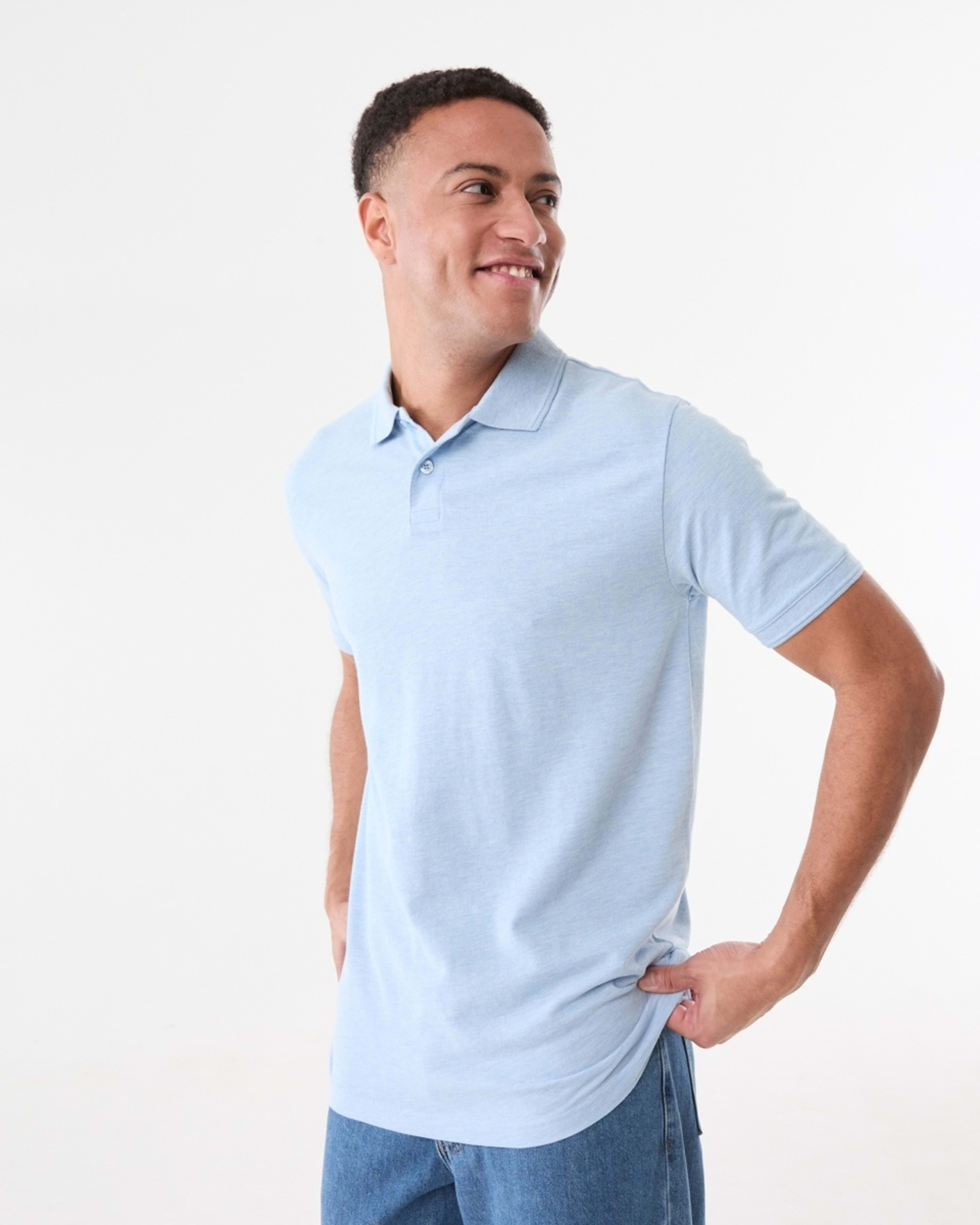 2 Pique Polo Shirt FOG BLUE MARLE, 2 of 5
