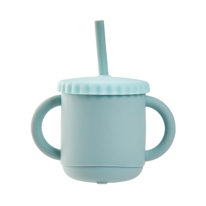 250ml Silicone Transitional Straw Sippy Cup Teal Kmart NZ