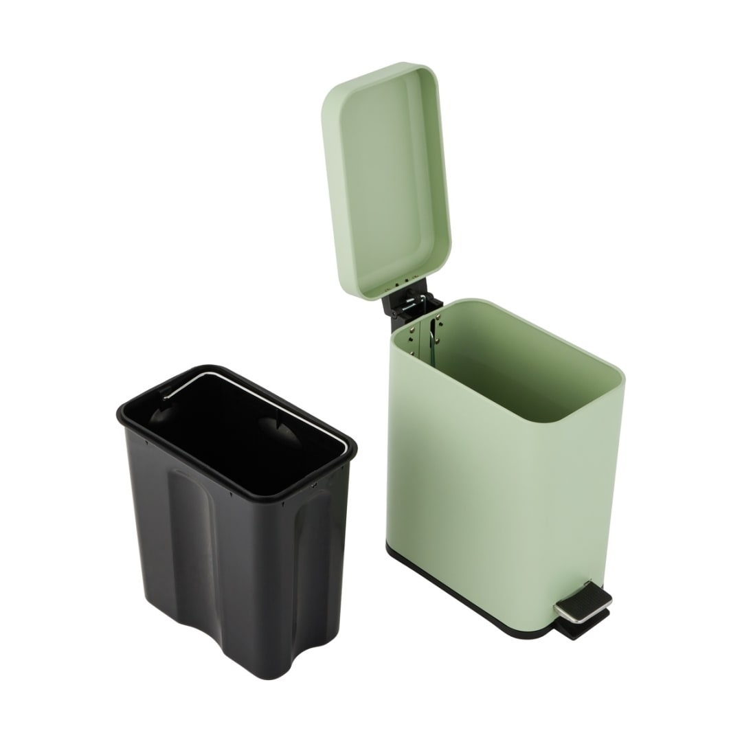 5L Slim Line Bin - Sage - Kmart