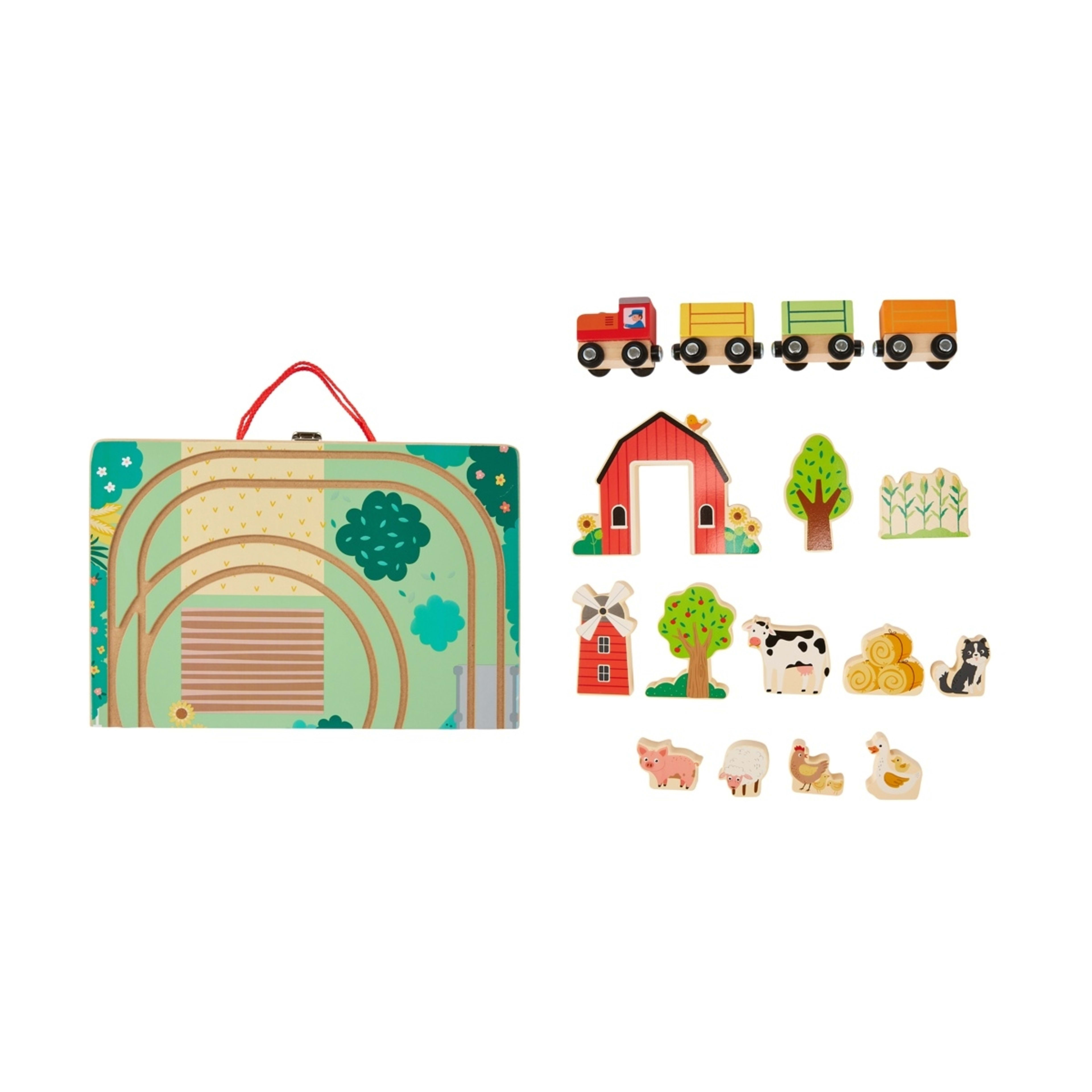 1 17 Piece Wooden Take Along Train Set, 1 of 8