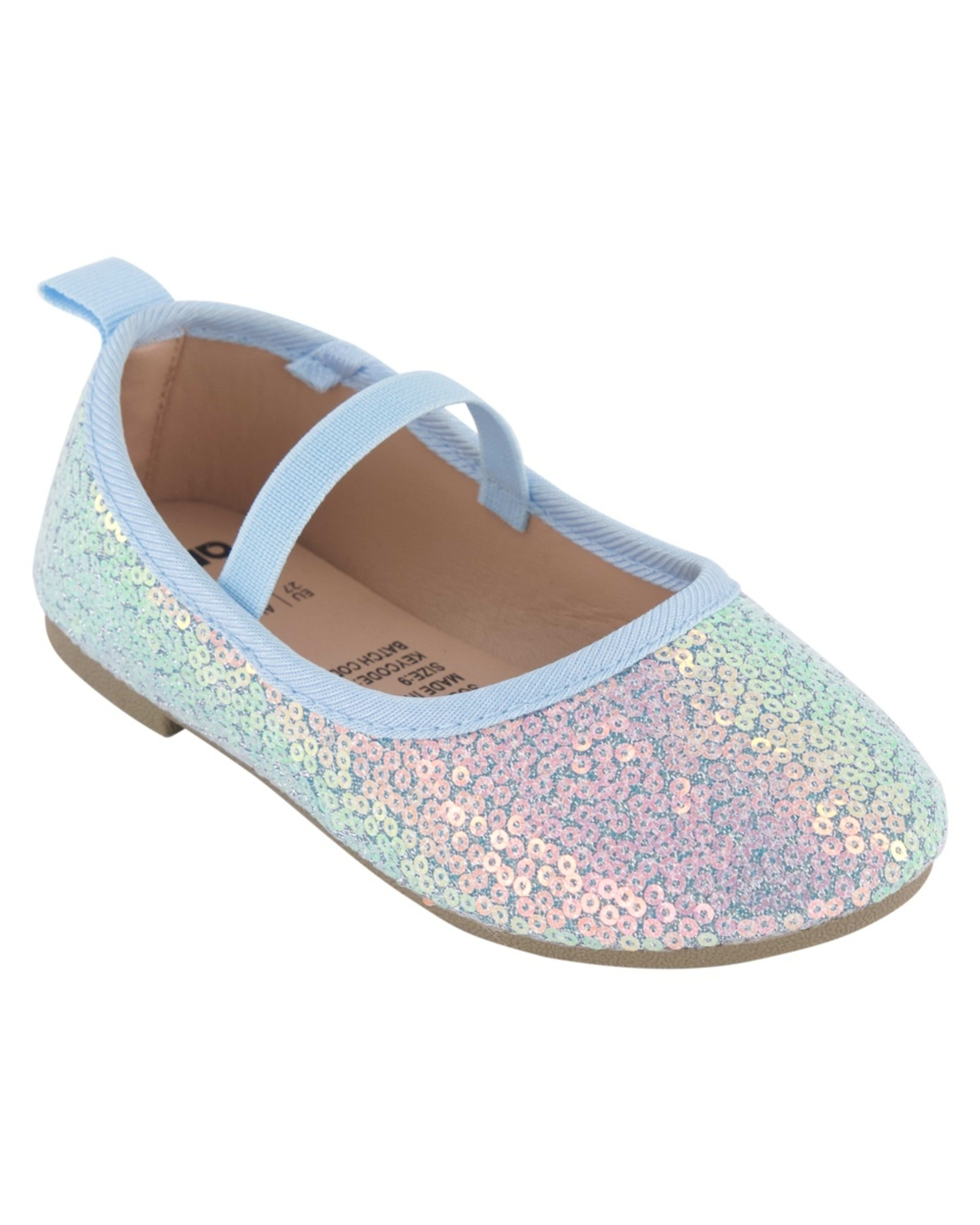 1 Junior Sequin Flats AQUA SEQUIN