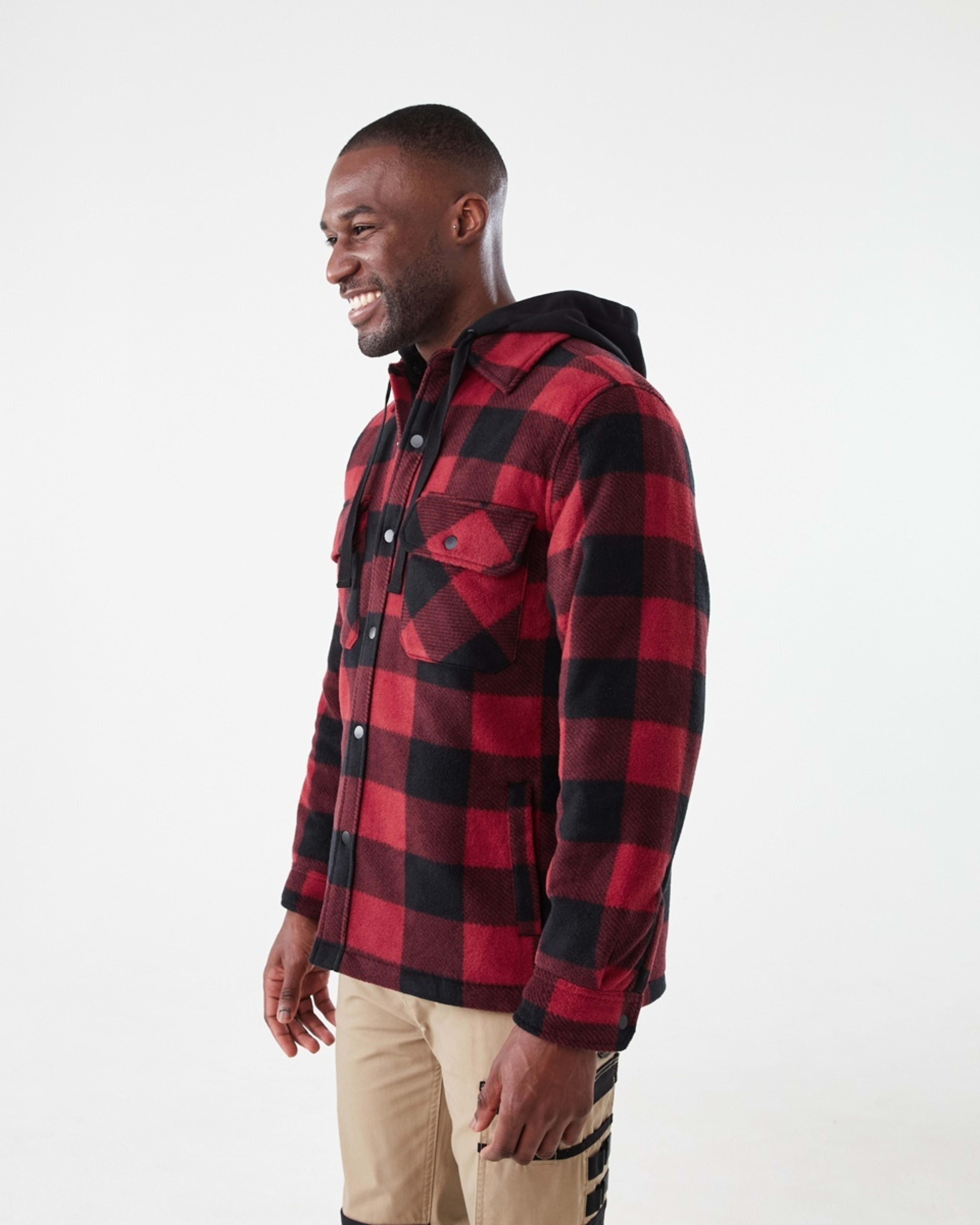 3 Workwear Padded Industrial Jacket Red Check, 3 of 8