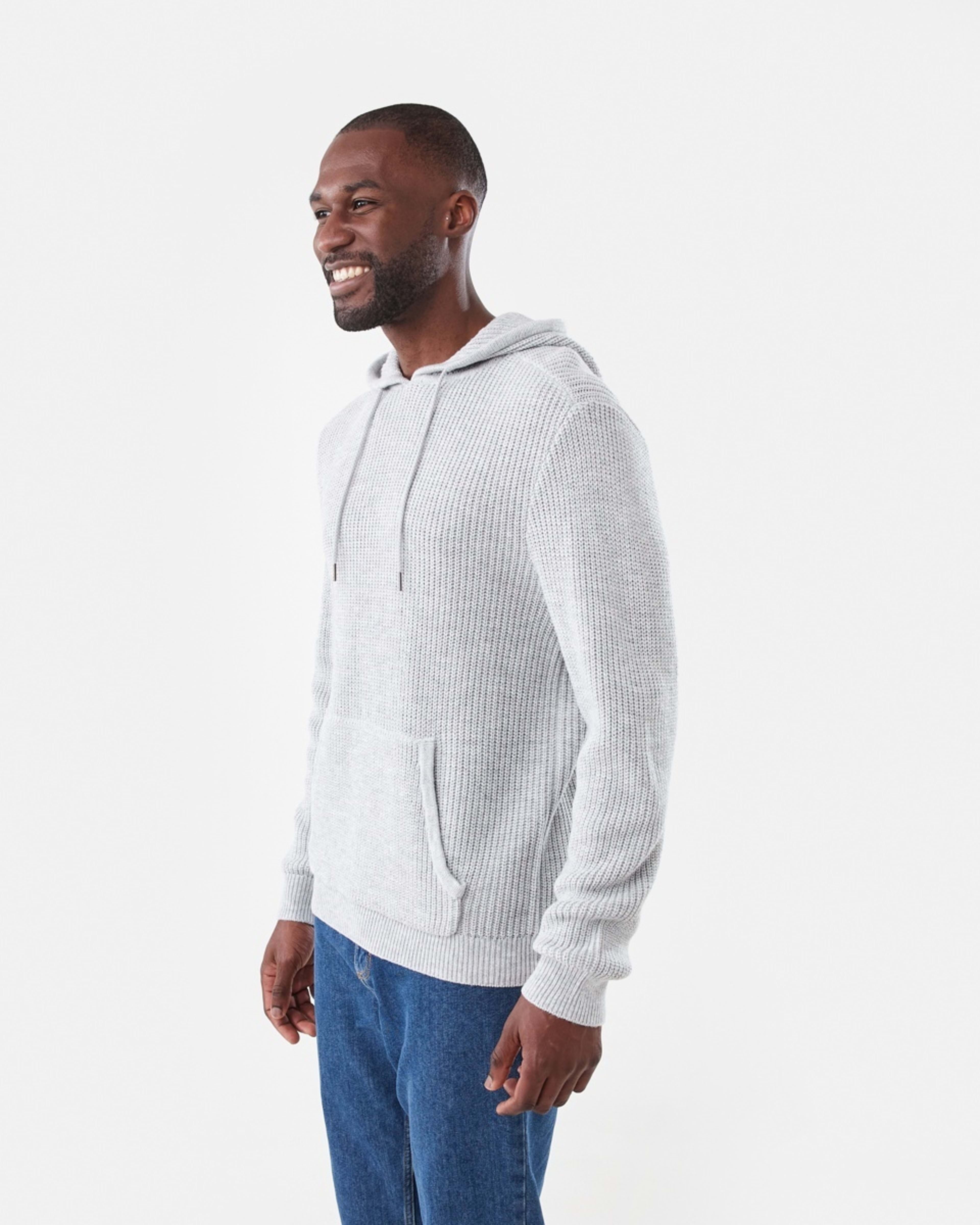 2 Hooded Knit Pullover Grey Marle, 2 of 6