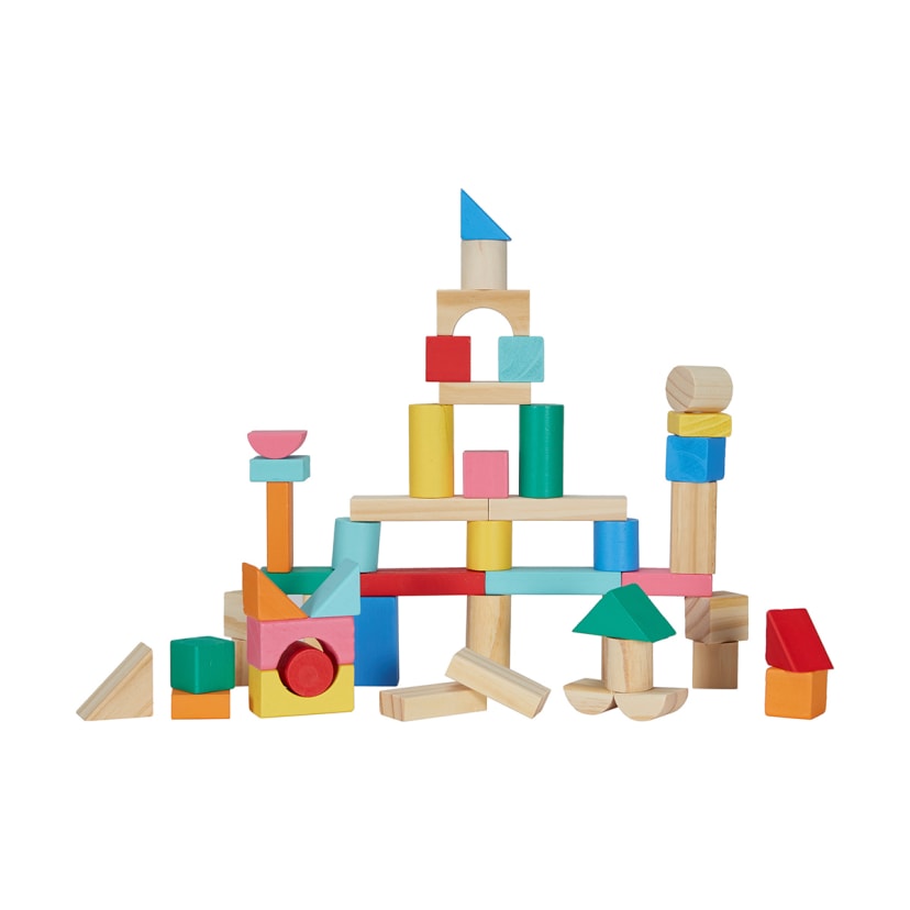 Wooden Blocks with Shape Sorting Lid Kmart