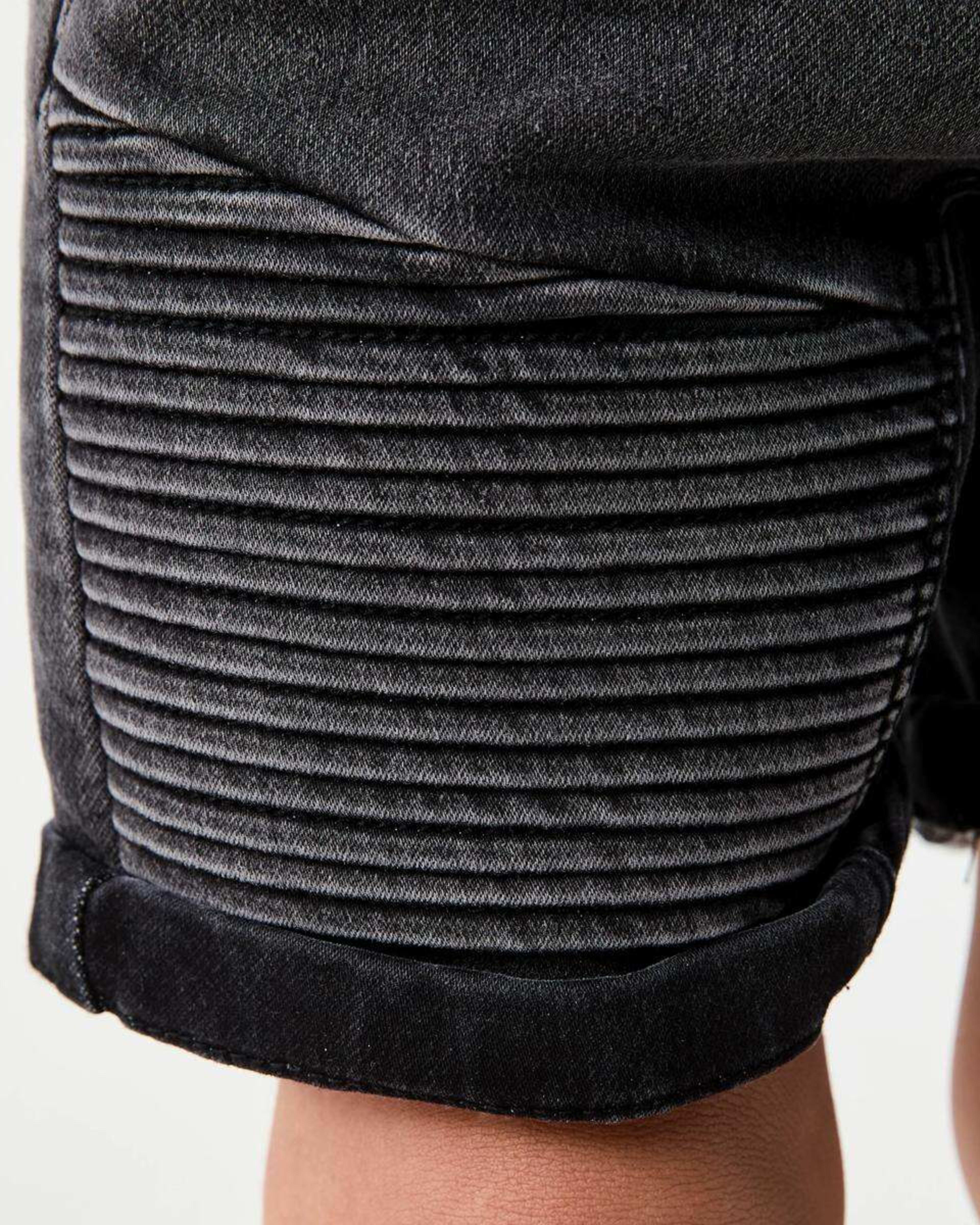 5 Moto Denim Shorts BLACK WASH, 5 of 7