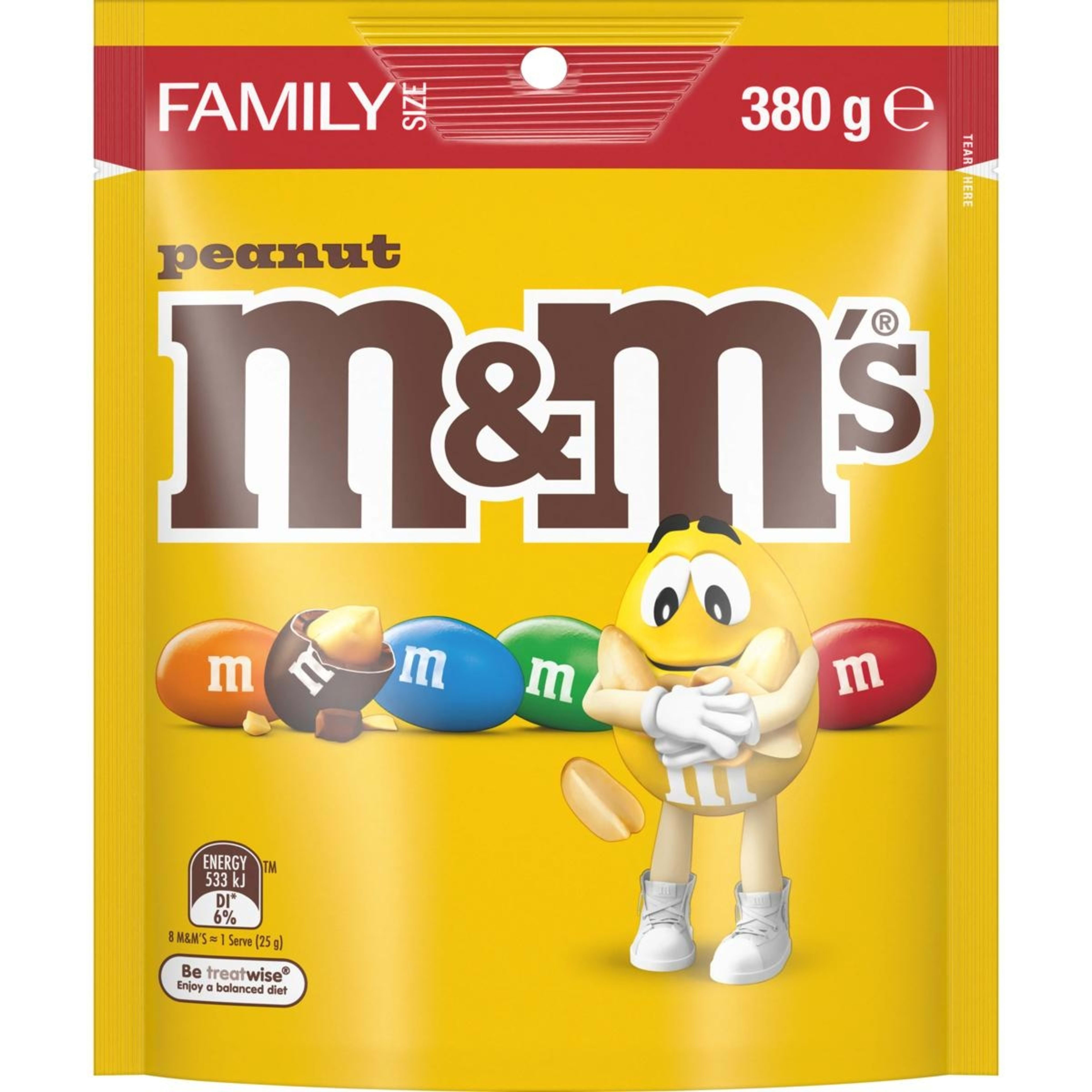 1 M&M's Peanut Milk Chocolate Snack & Share Bag 380g