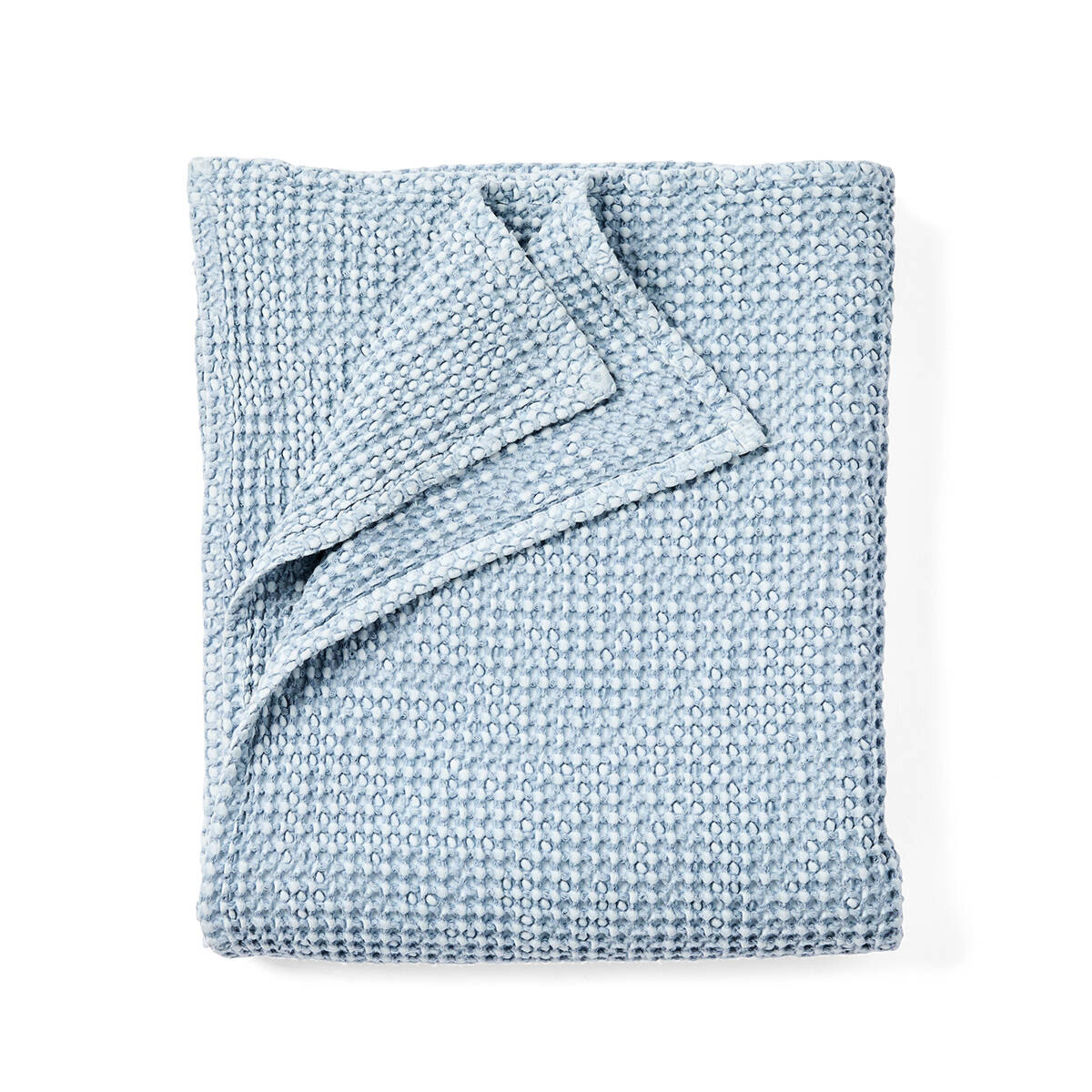 4 Stonewashed Cotton Waffle Throw - Blue, 4 of 7