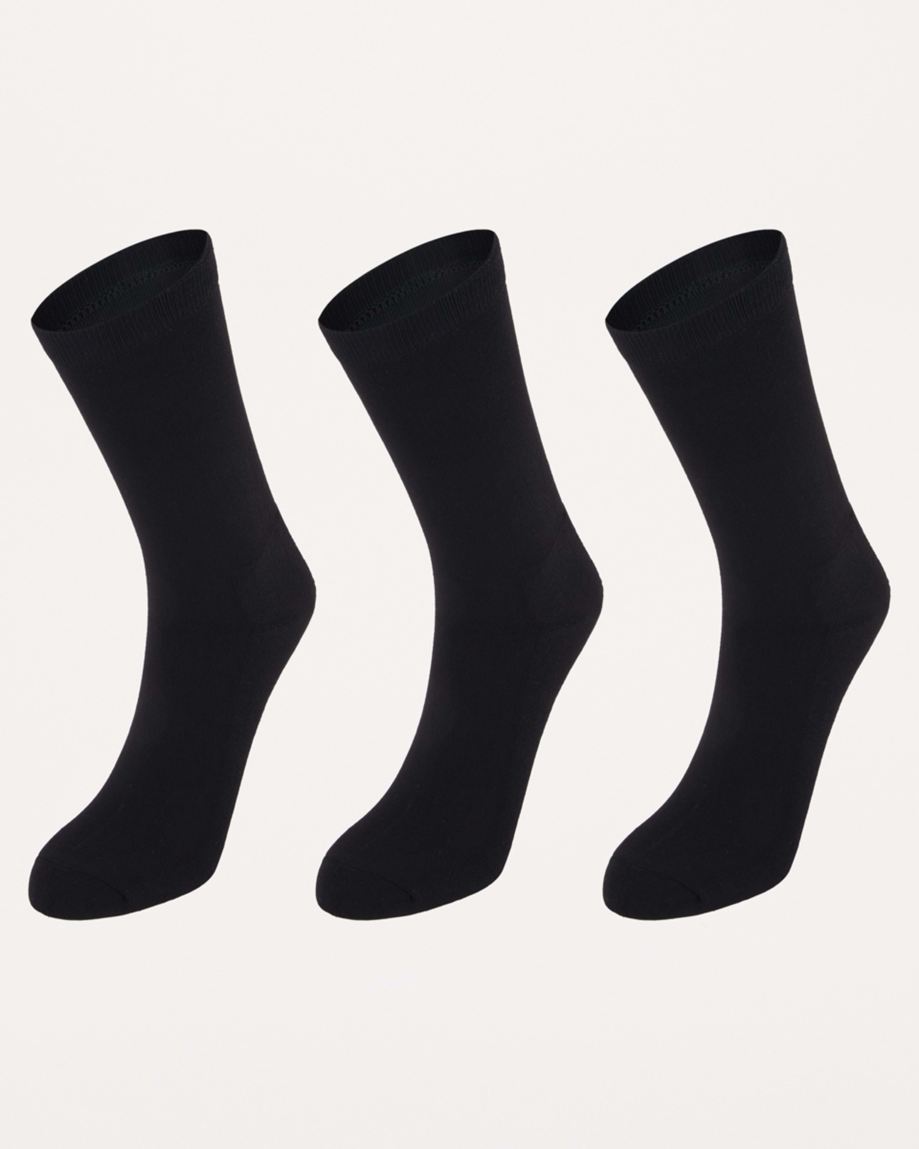 1 3 Pack Bamboo Crew Socks BLACK, 1 of 3
