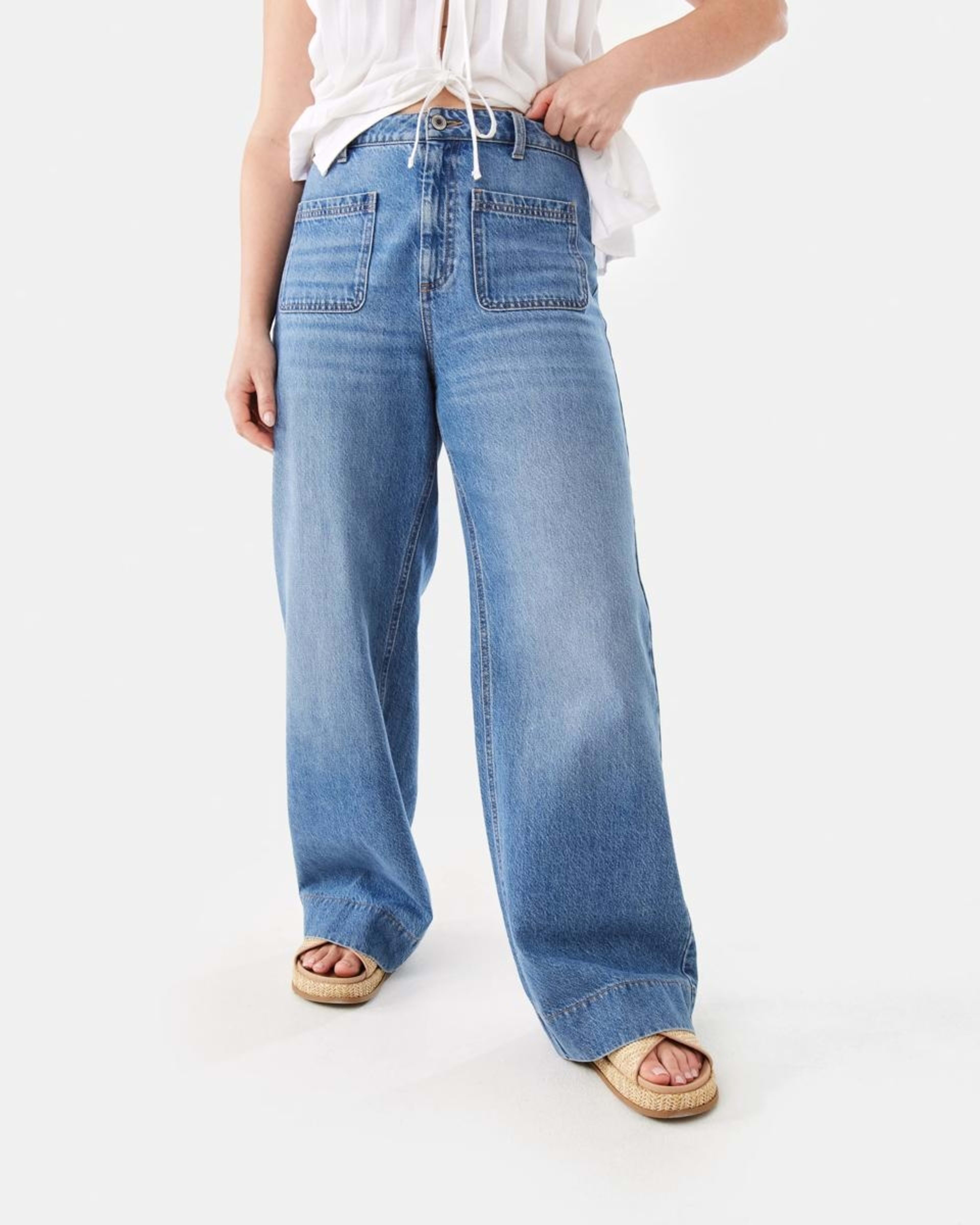 1 Wide Leg Pocket Jeans MID WASH, 1 of 11