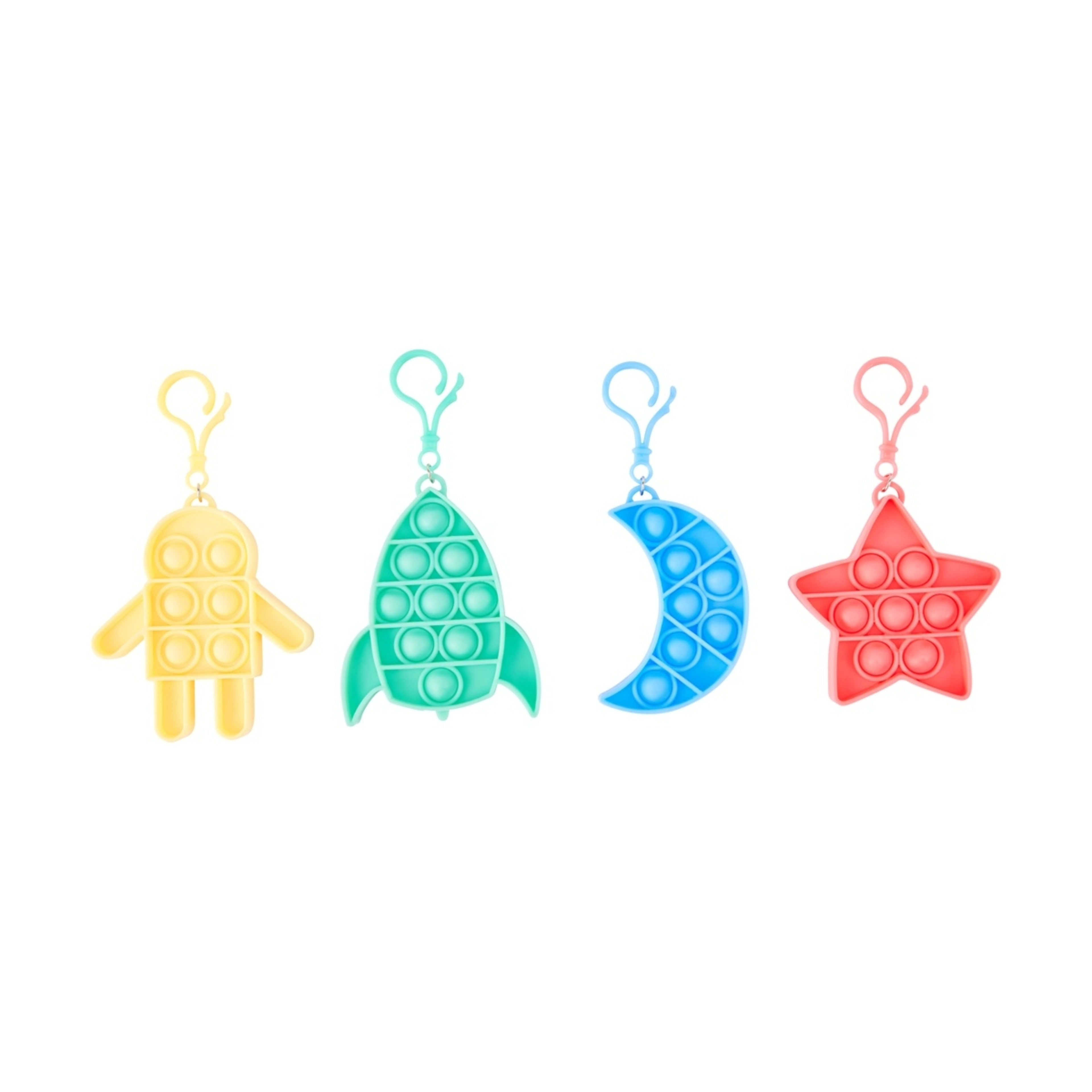 1 4 Pack Space Fidget Popper Keychains, 1 of 6