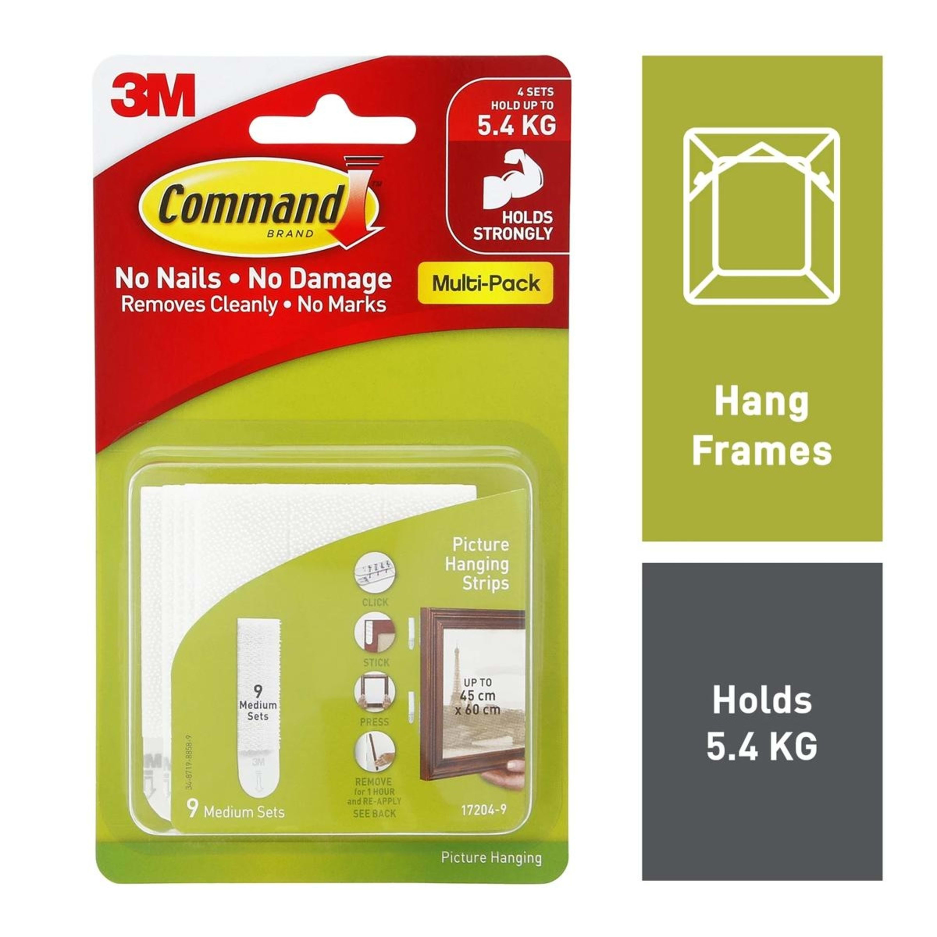 1 6 Pack 3M Command Mounting Hooks - Medium