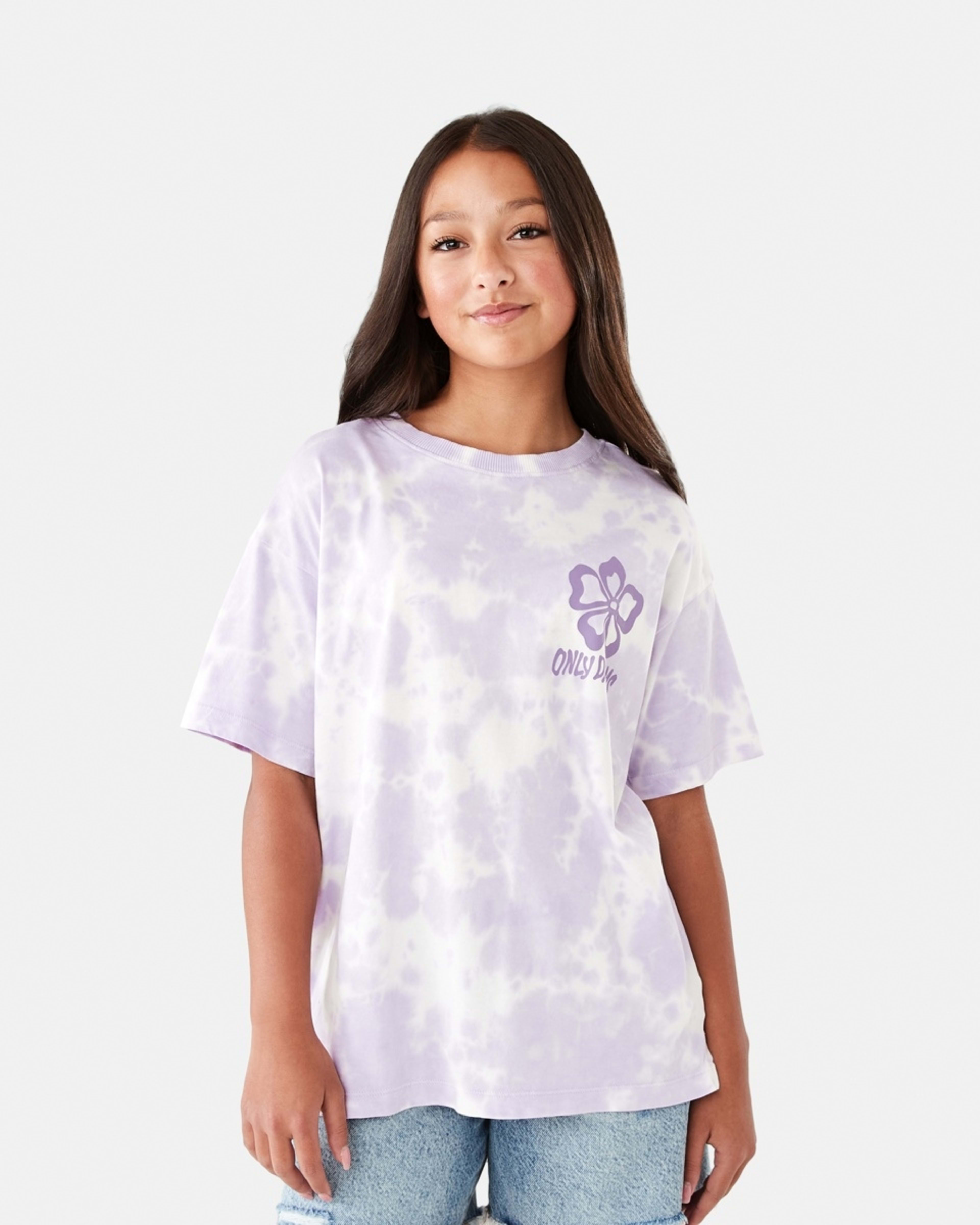 1 Oversized T-shirt Soft Lilac Tie Dye Multi