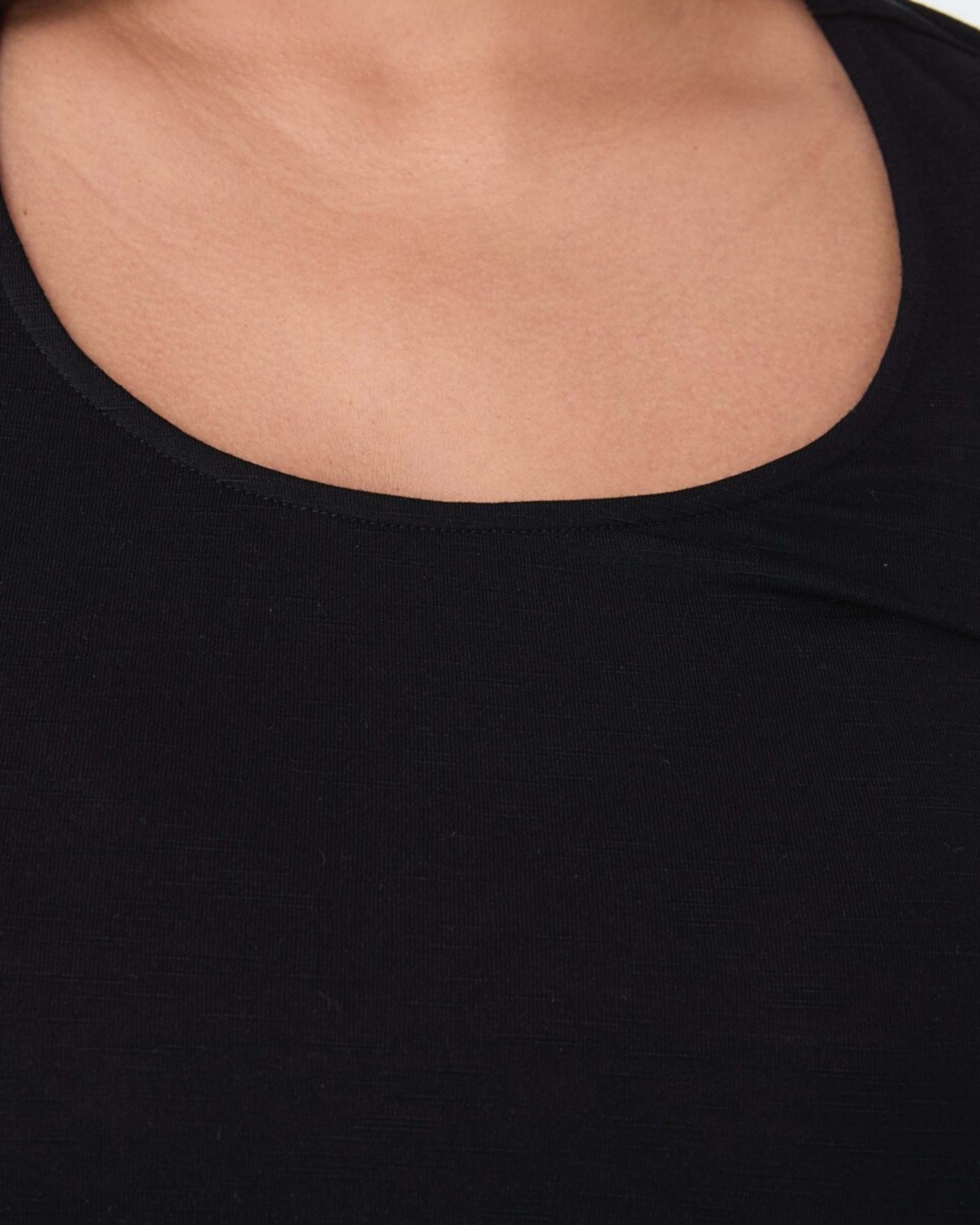 5 Curve Short Sleeve Boho Trim Top BLACK, 5 of 6