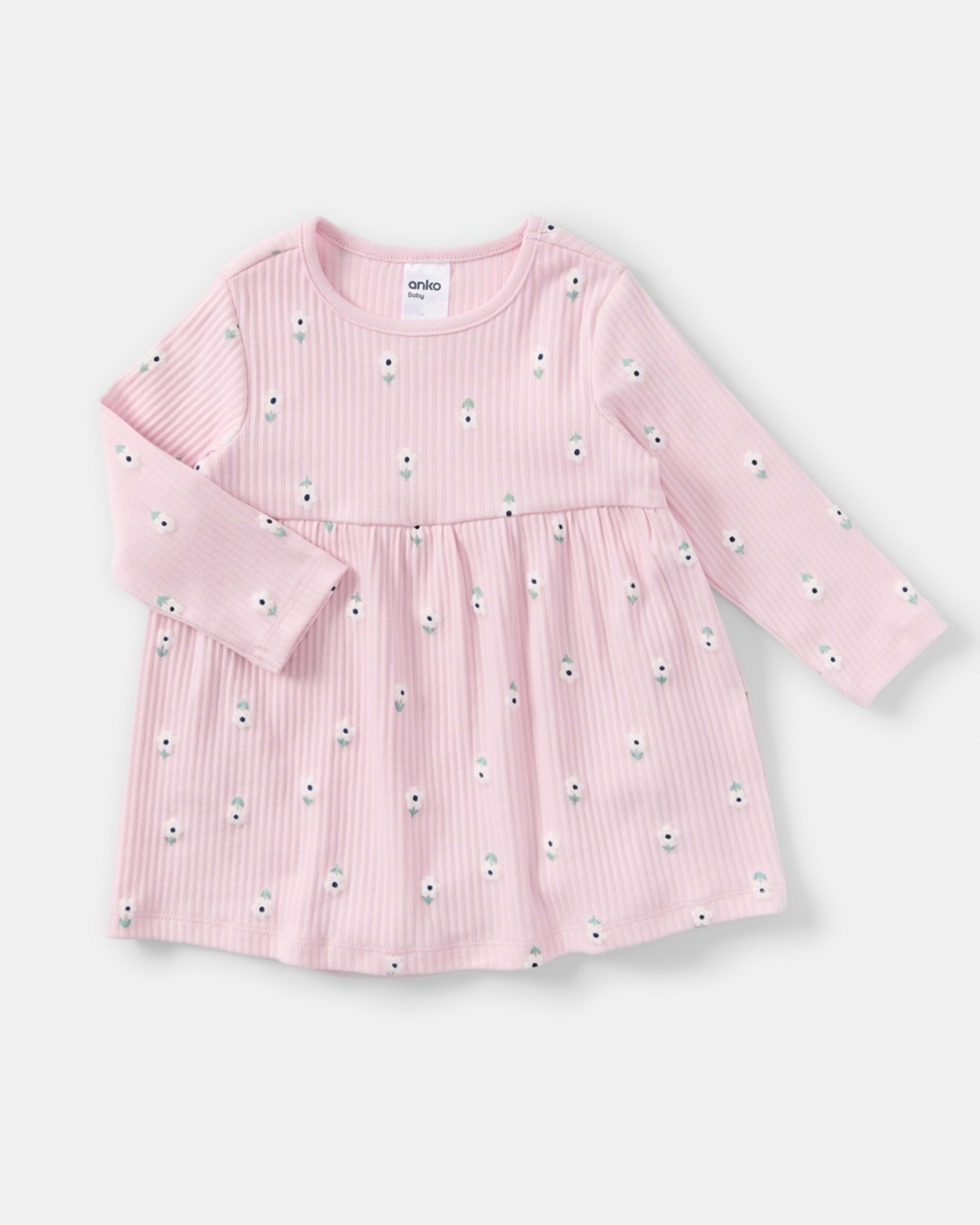 1 All Over Print Bodysuit Dress Pink Florals