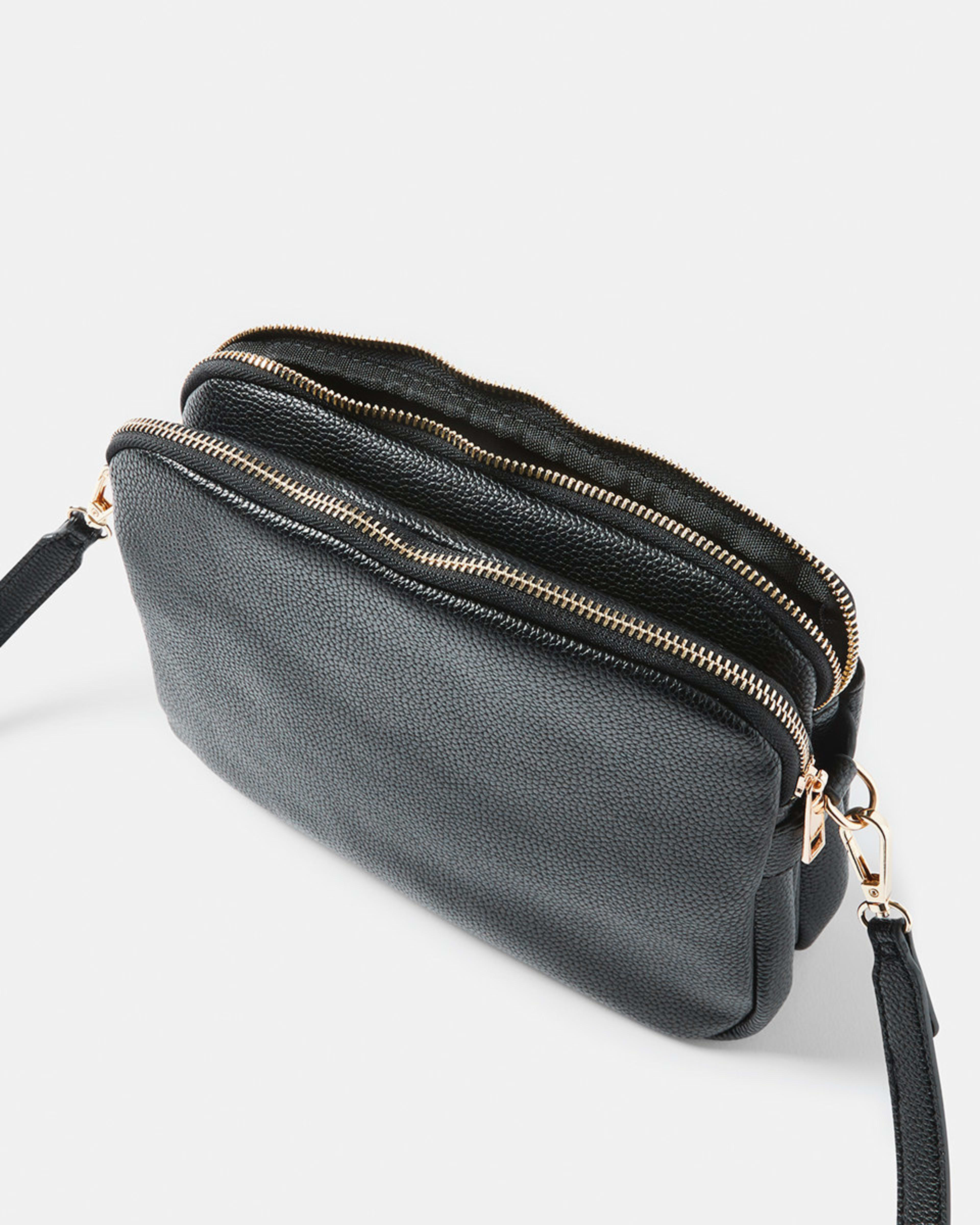 4 Double Pouch Cross Body Bag Black, 4 of 5