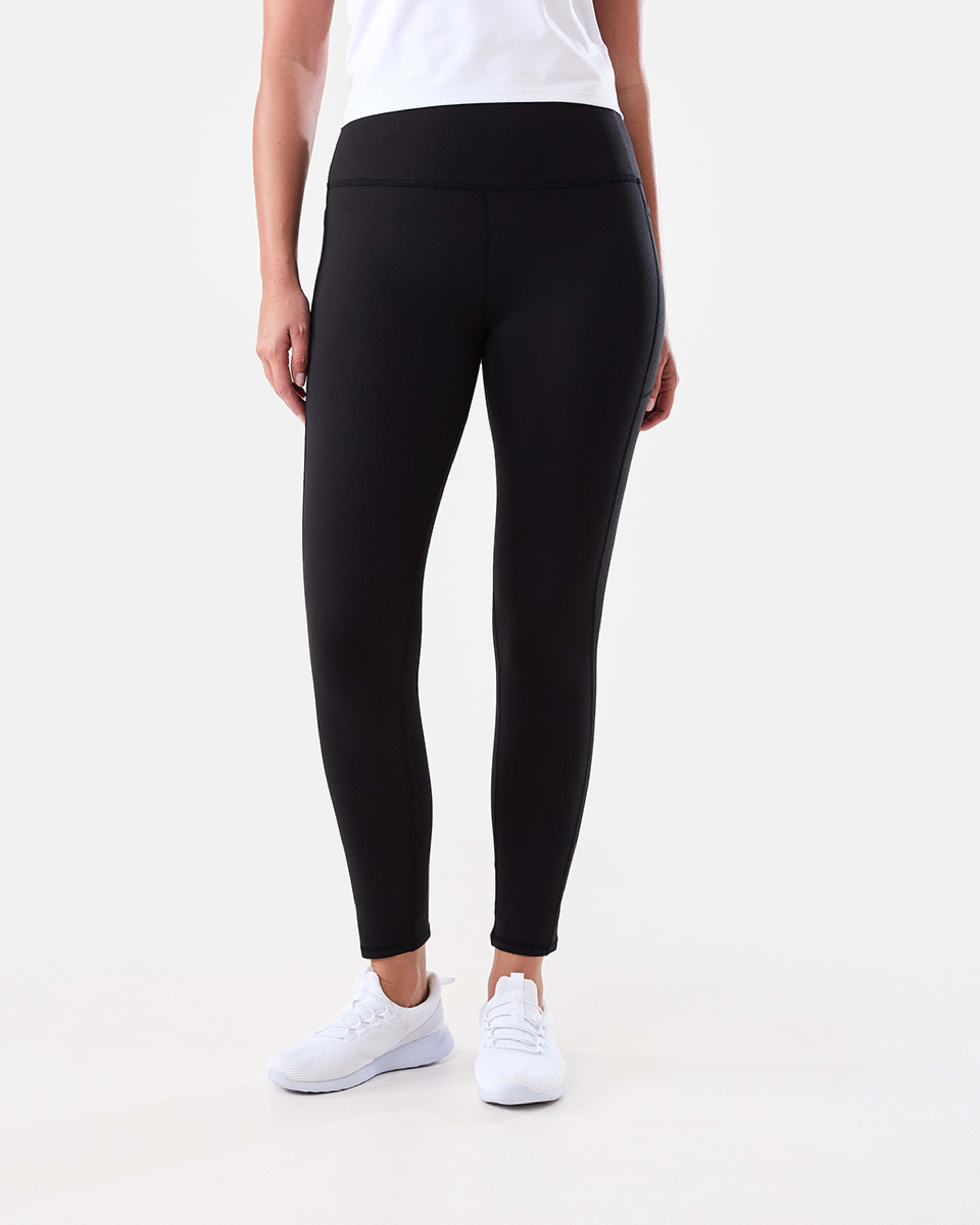 1 Active Womens Full Length Fleece Leggings BLACK