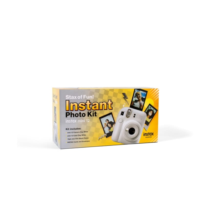 Fujifilm Instax Oh Snap! Mini 12 Camera Instant Photo Kit Clay White