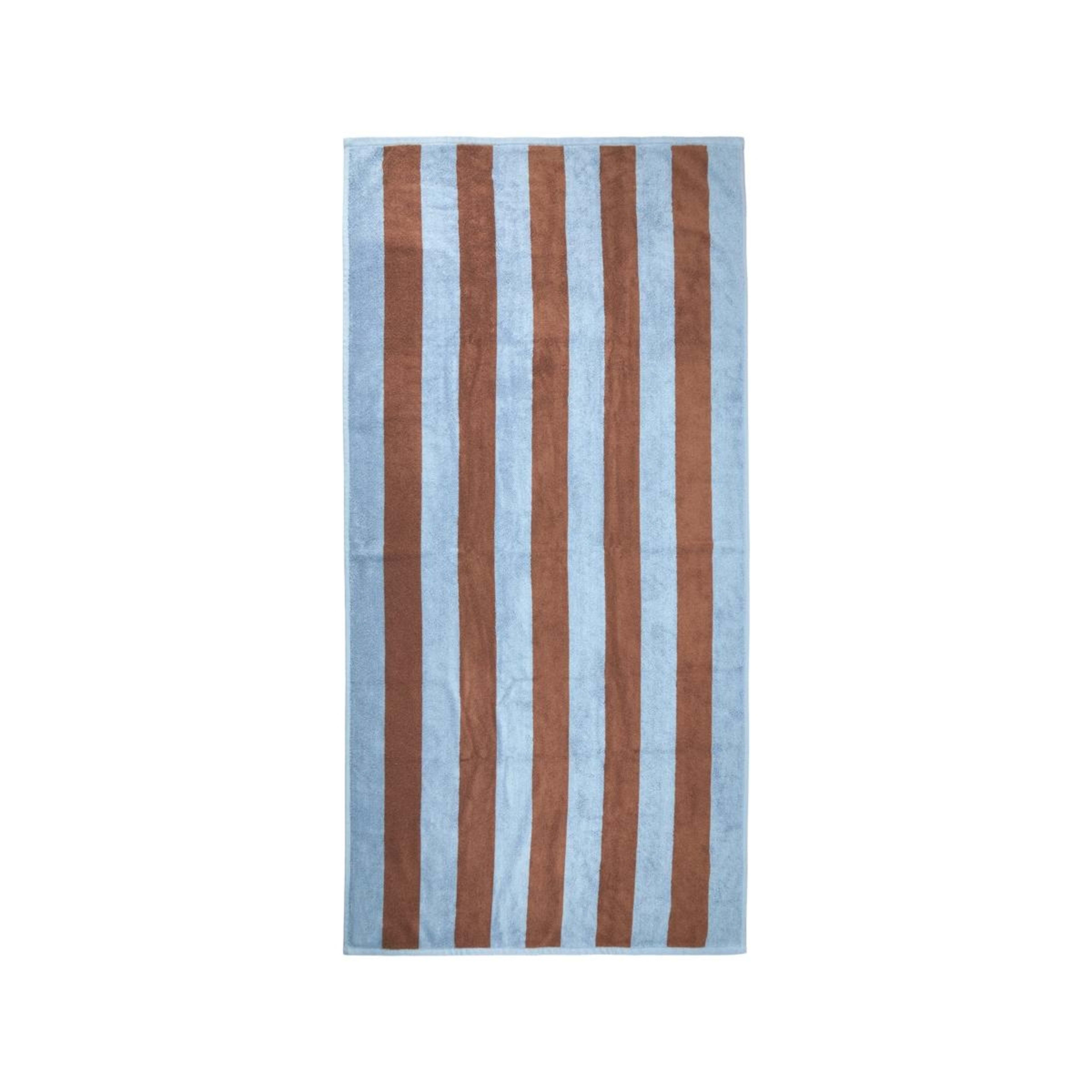 3 Stripe Cotton Bath Towel - Brown, 3 of 5