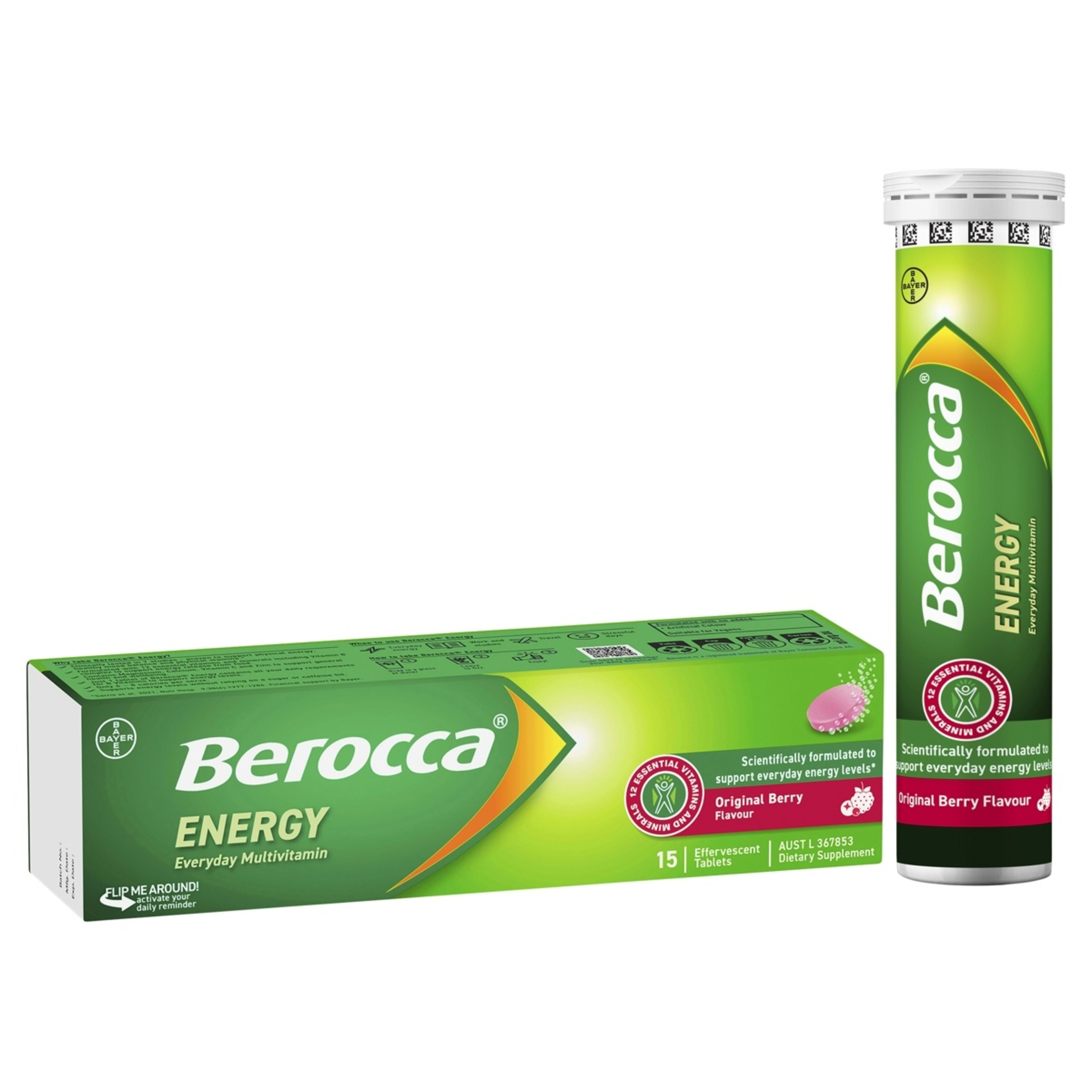 2 15 Pack Berroca Energy Original Berry Flavour Effervescent Tablets, 2 of 10