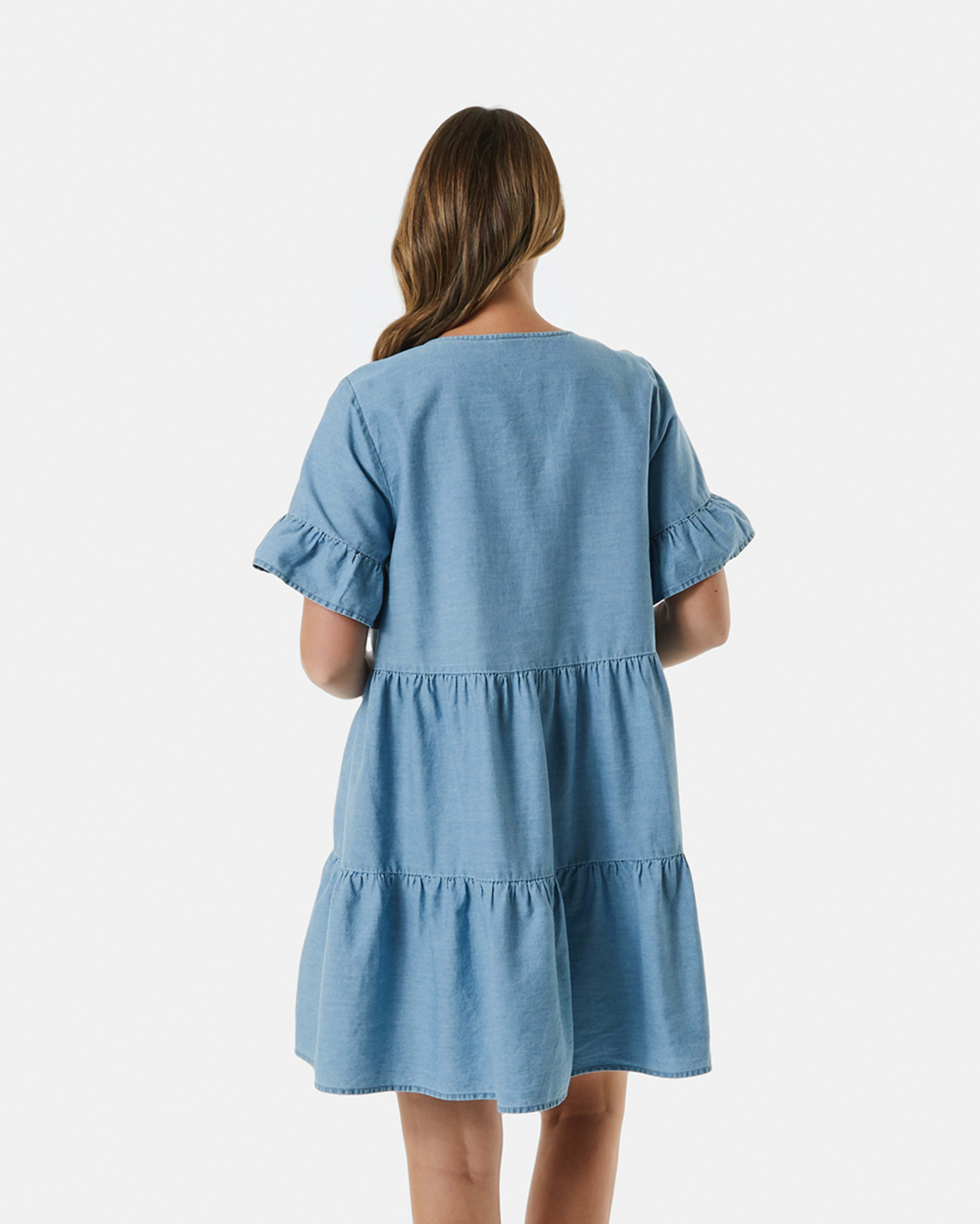 Short Sleeve Tiered Frill Mini Dress - Kmart