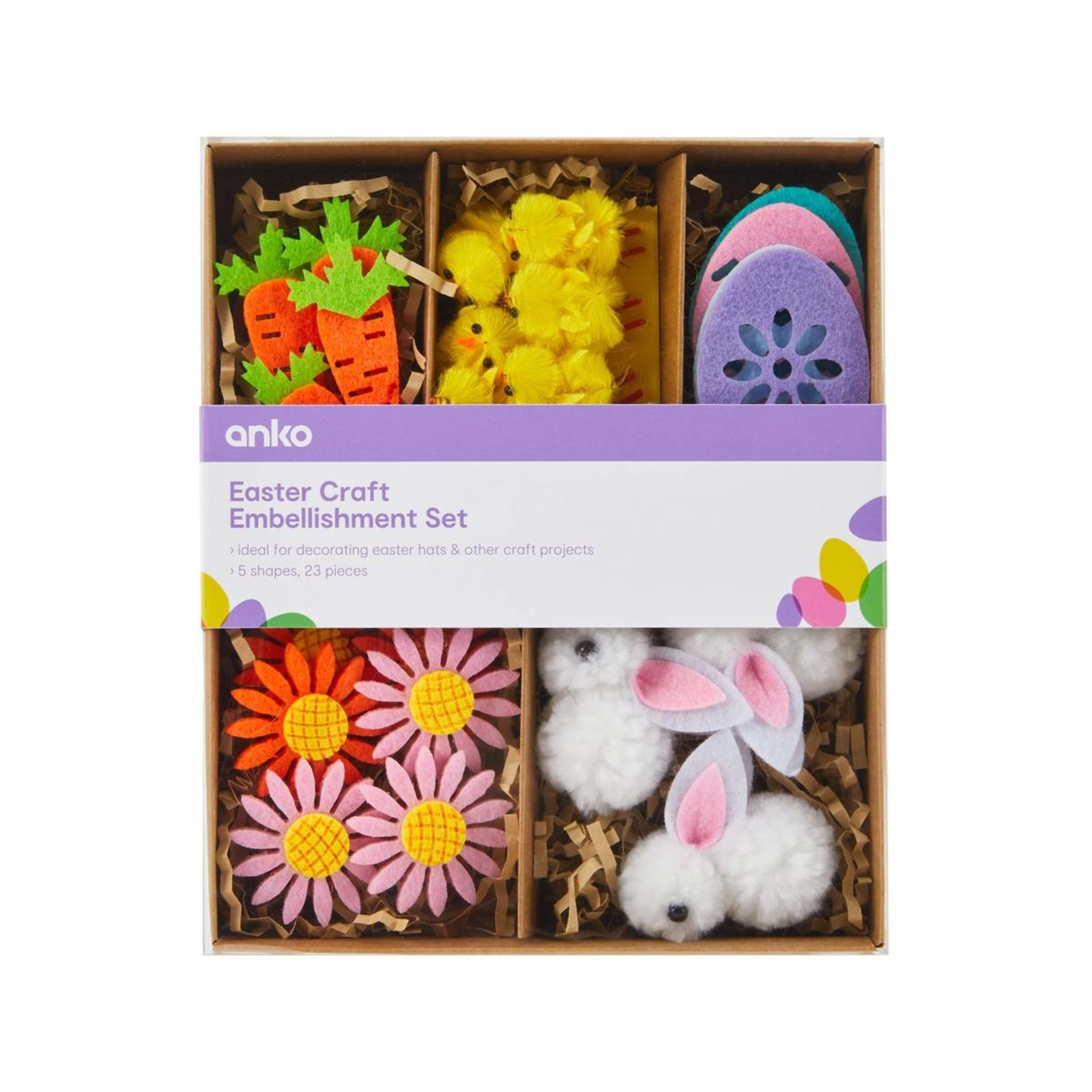 3 23 Piece Easter Craft Embellishment Set, 3 of 3