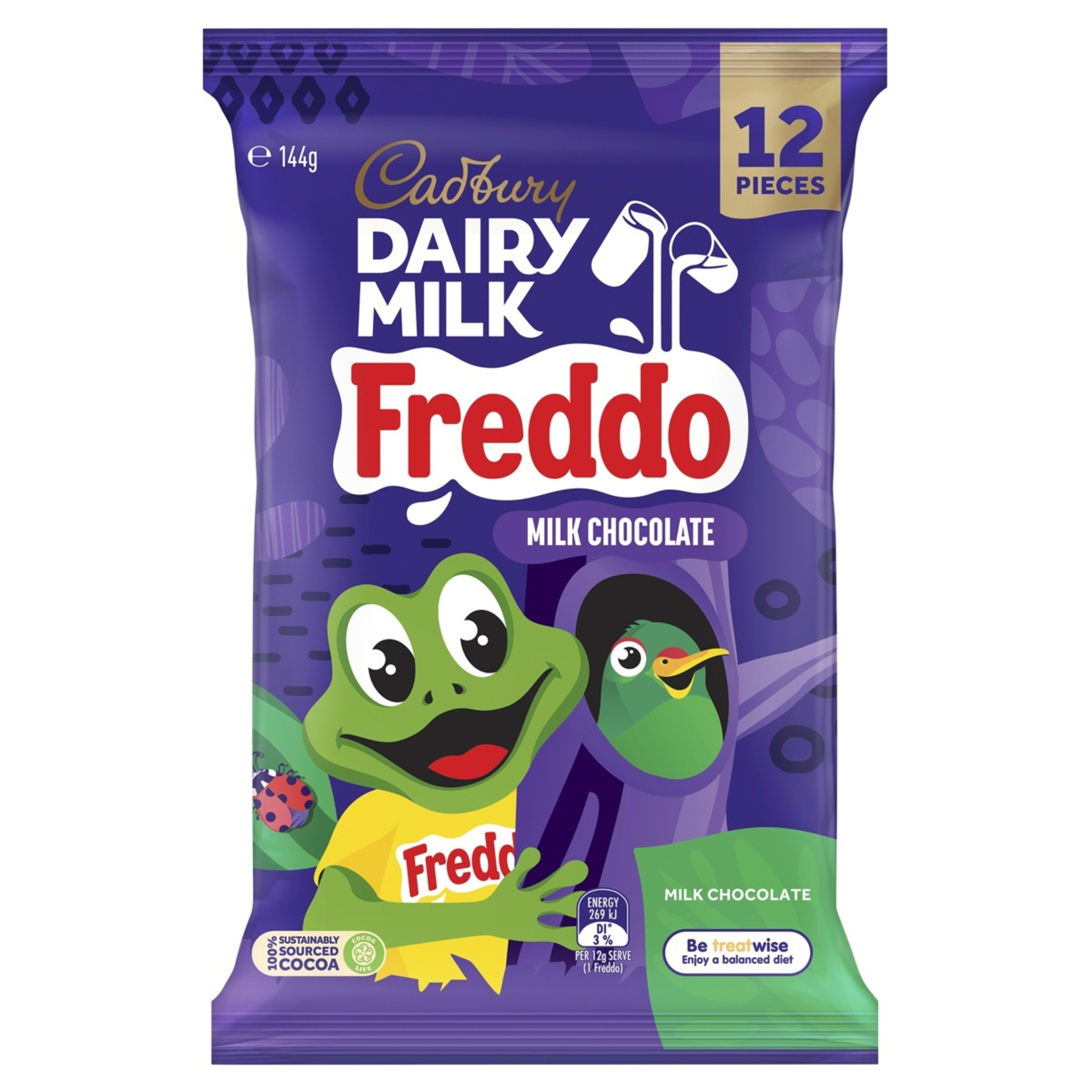 1 12 Piece Cadbury Dairy Milk Freddo Milk Chocolate Sharepack 144g, 1 of 2