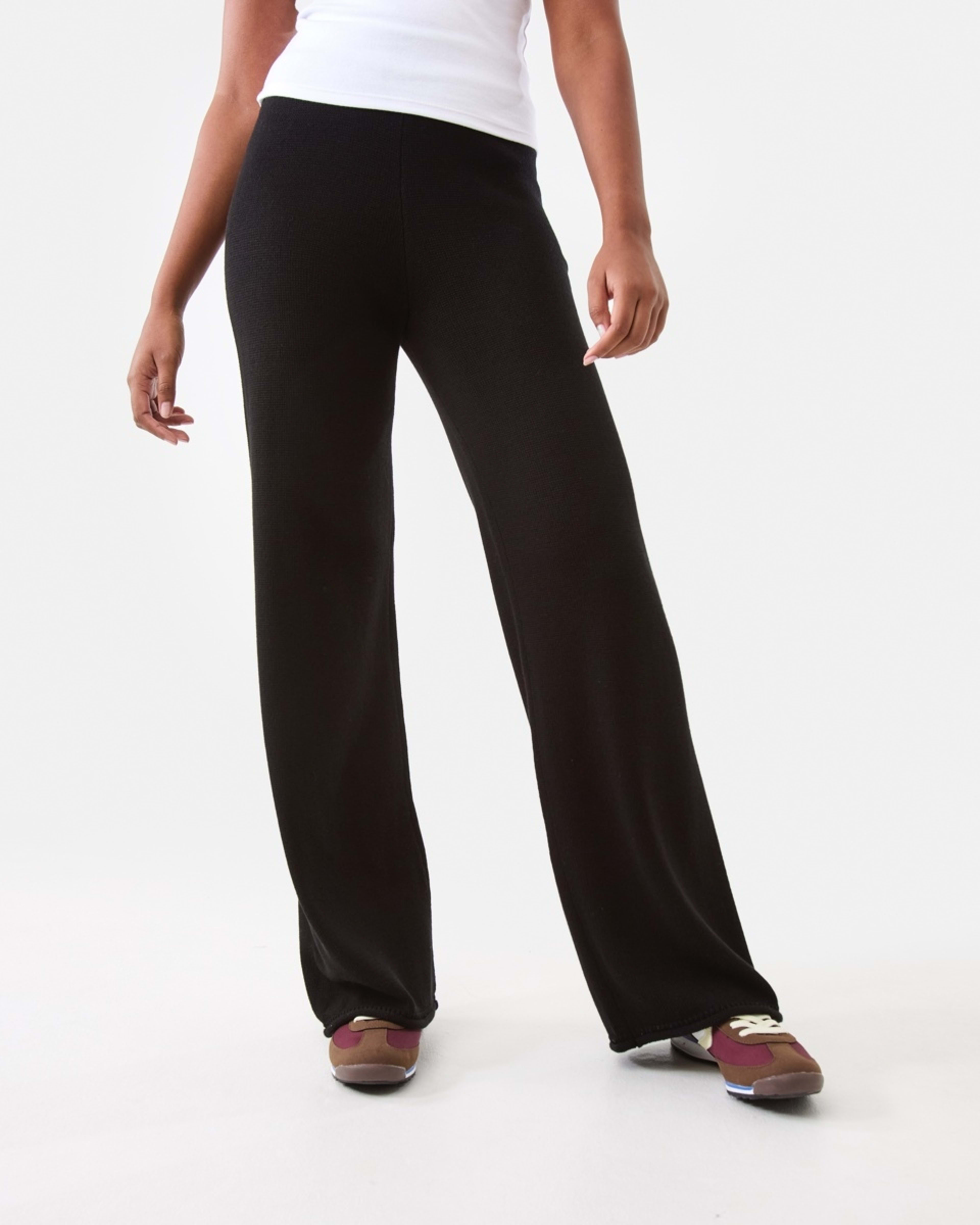 1 Rolled Up Hem True Knit Pants Black, 1 of 6