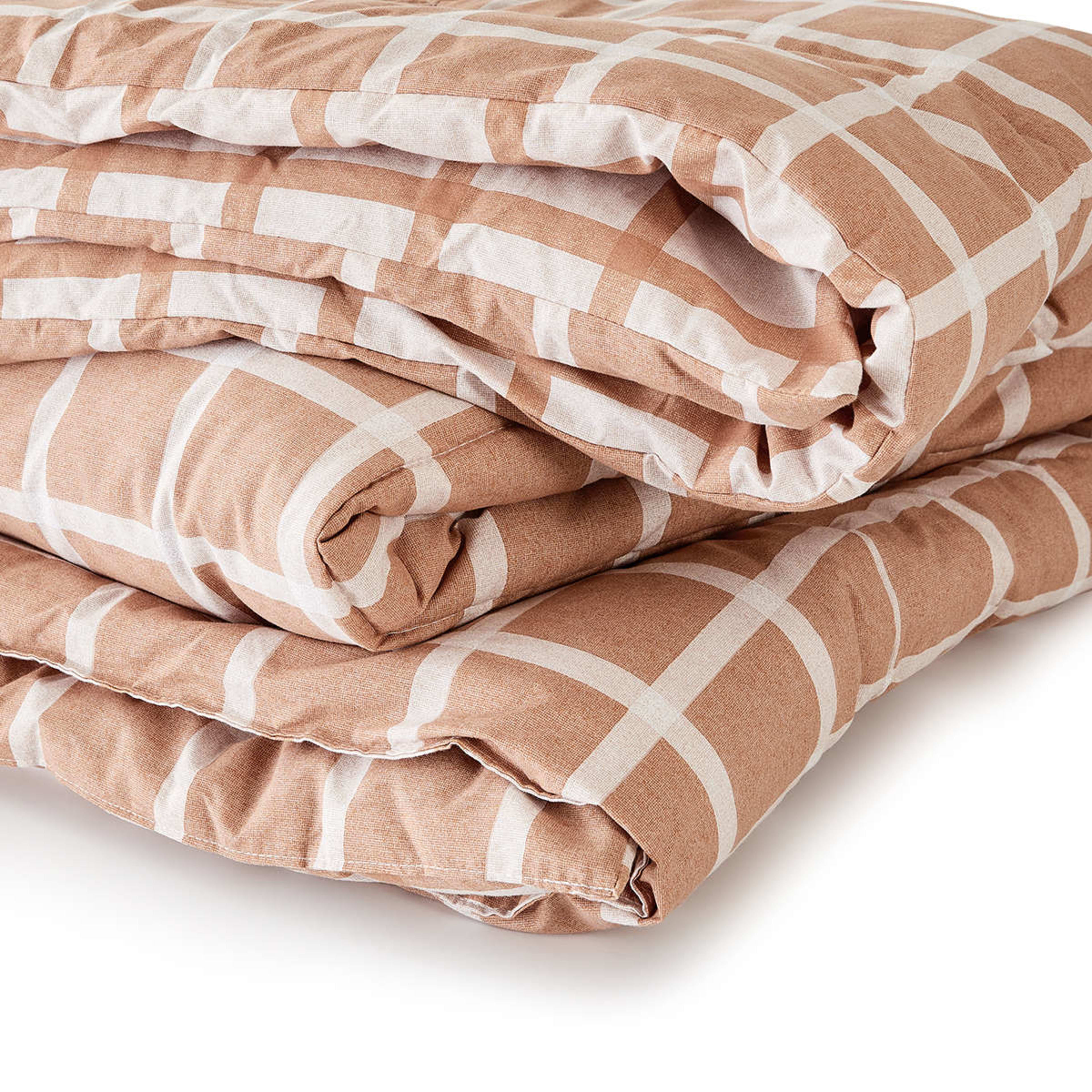 Harley Cotton Rich Reversible Comforter Set Double Bed, Brown Kmart