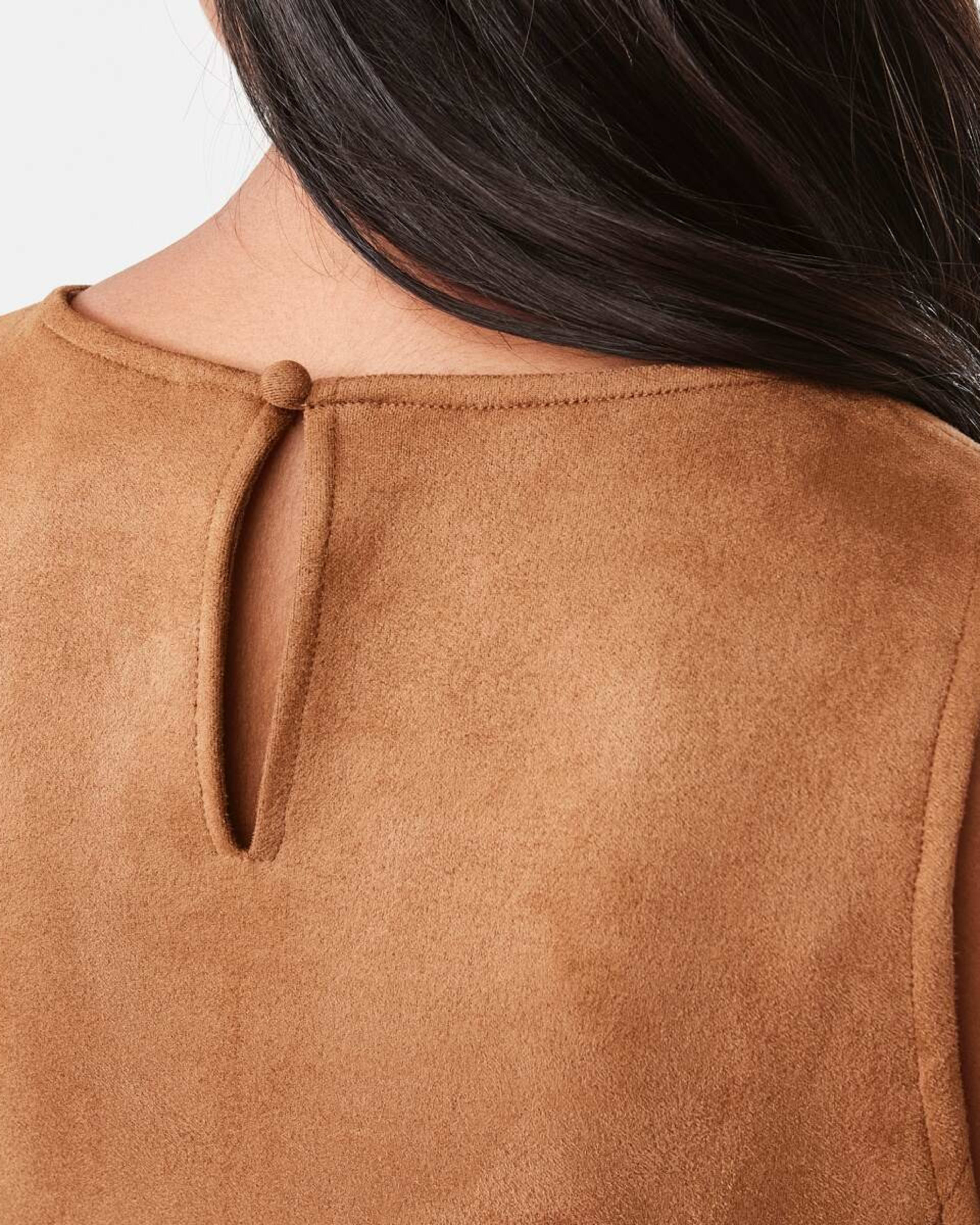 8 Suedette Mini Dress DEEP CAMEL, 8 of 10