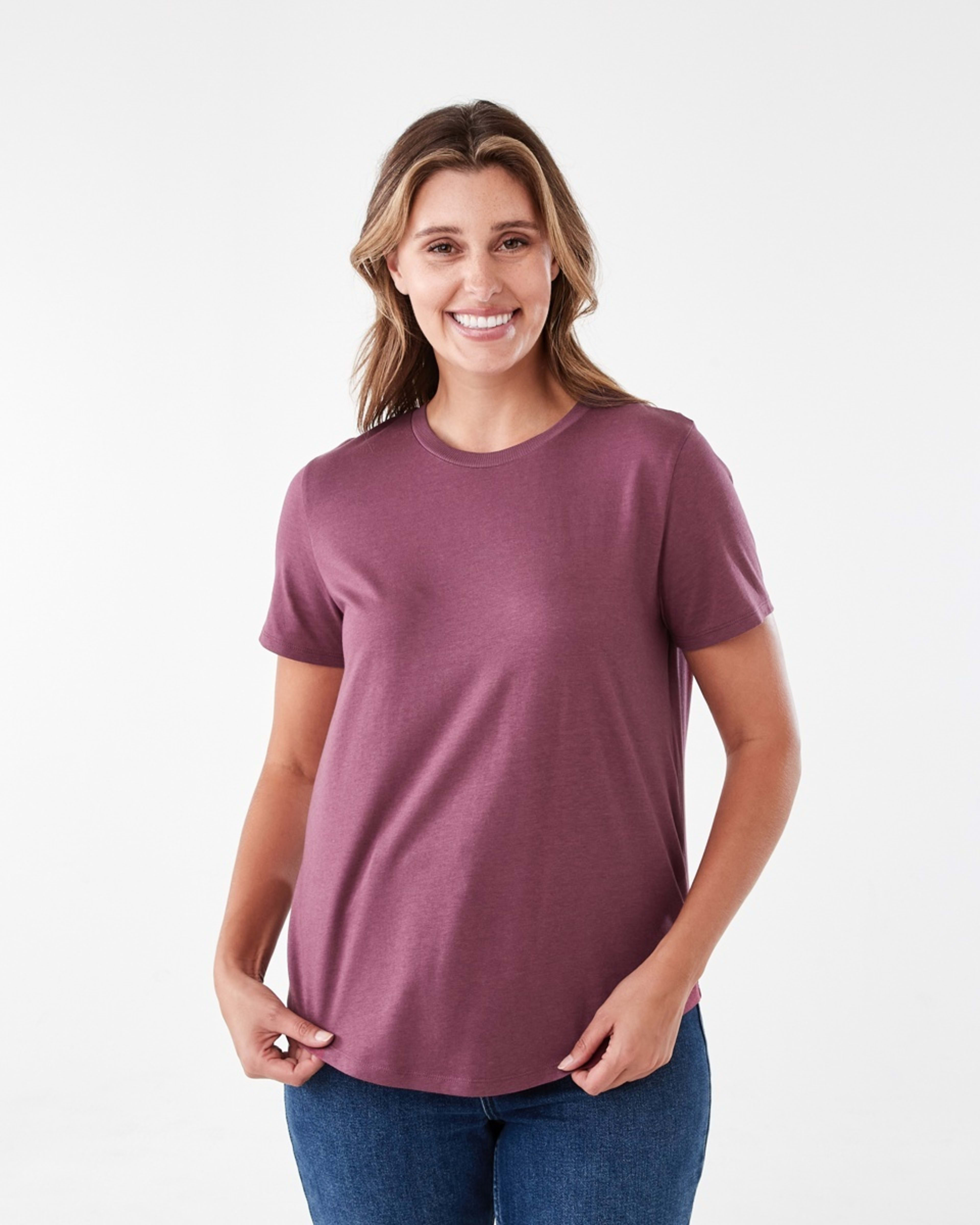 1 Short Sleeve Cotton Modal T-shirt CRUSHED BERRY, 1 of 5