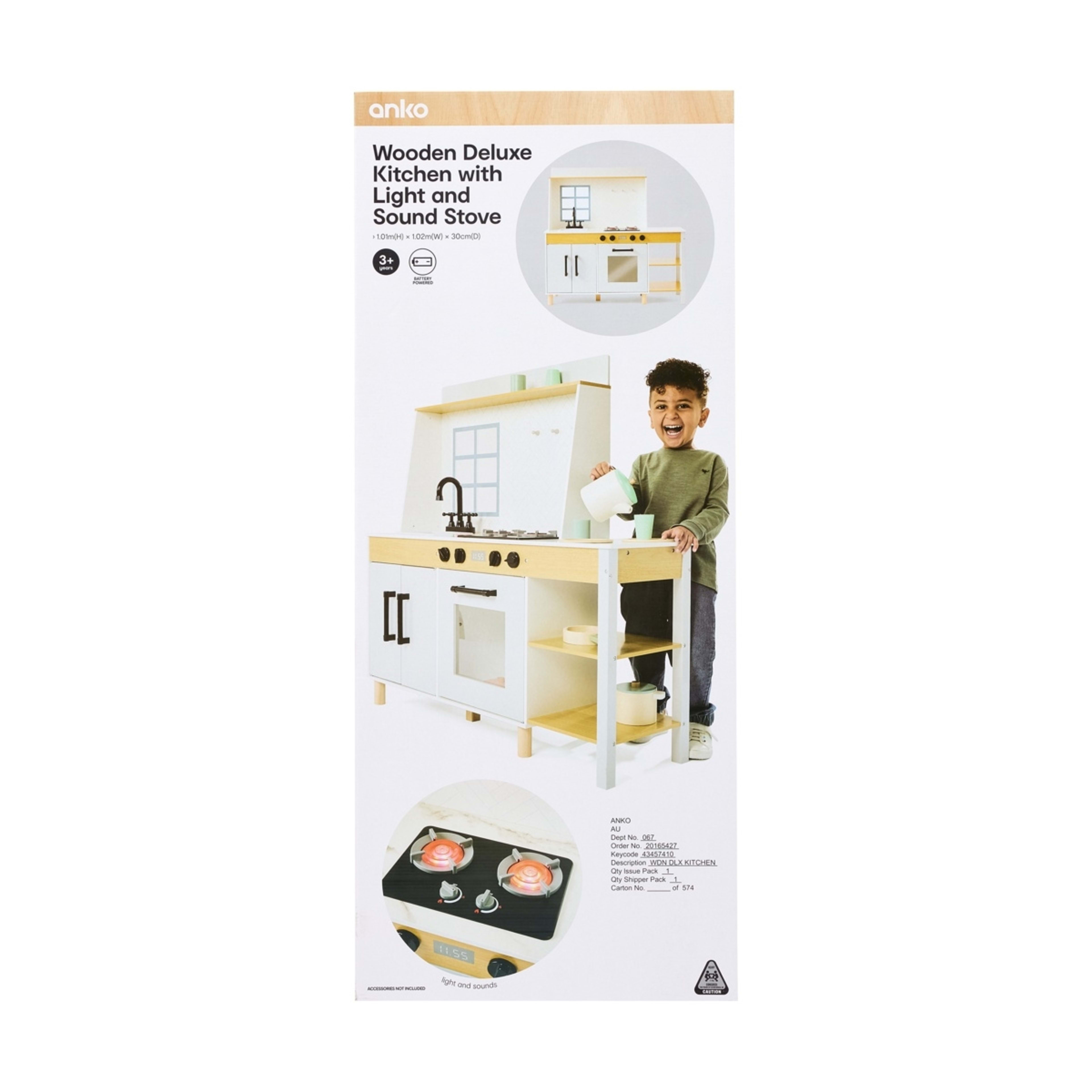 10 Wooden Deluxe Kitchen with Light and Sound Stove Toy, 10 of 10