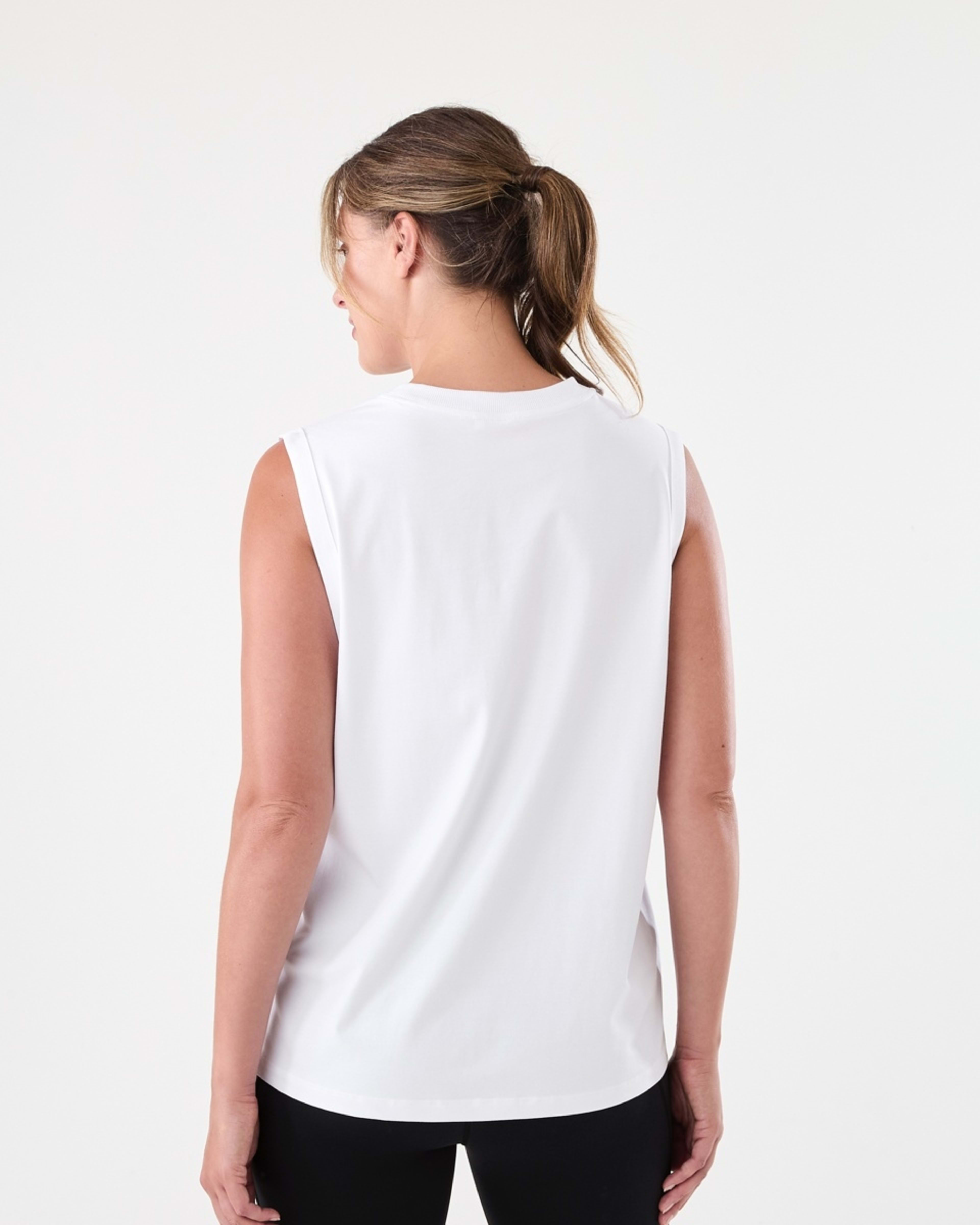 3 Active Womens Muscle Tank White, 3 of 6