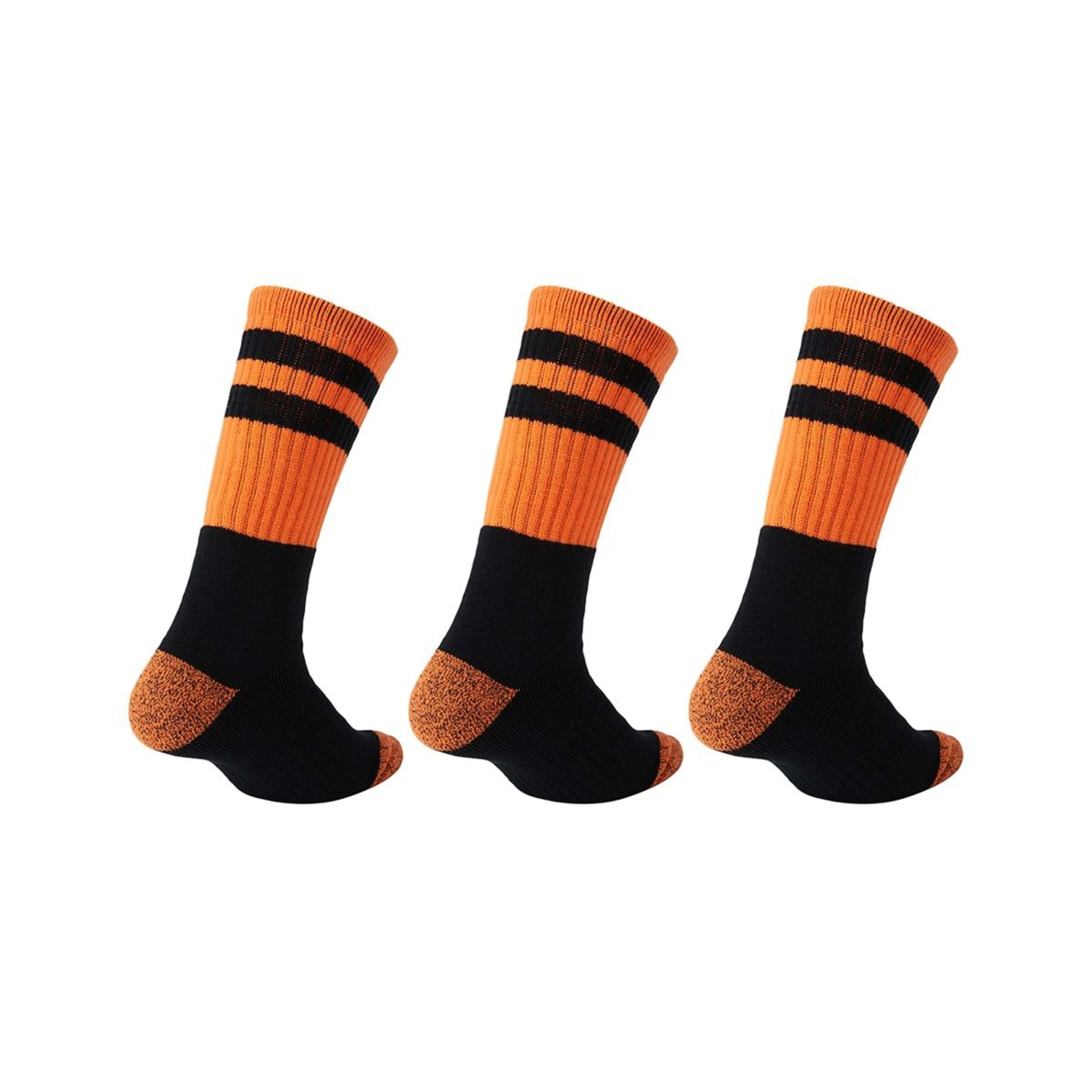 2 3 Pack Heavy Duty Work Socks Black Orange, 2 of 3